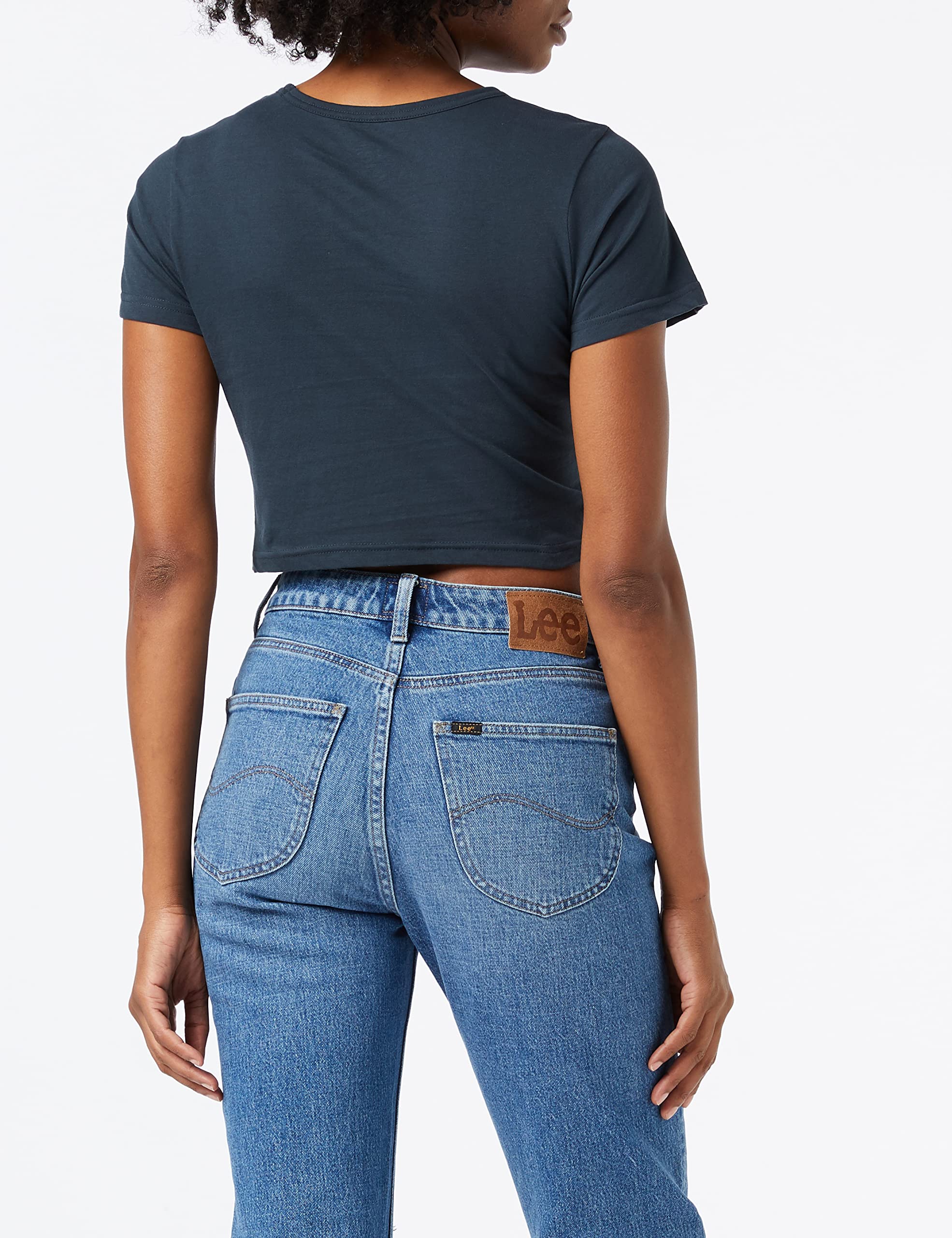 Lee Shrunken Cropped t-shirt femme gris thé XS