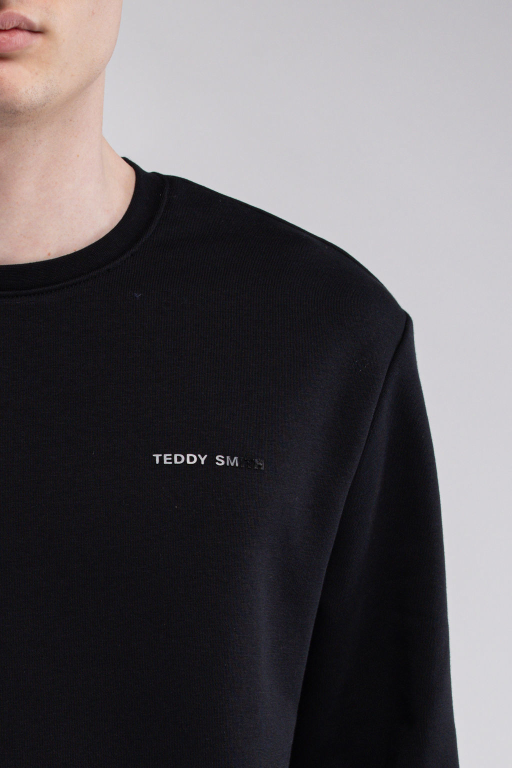 Teddy Smith S-Nark RC sweat col rond noir coton