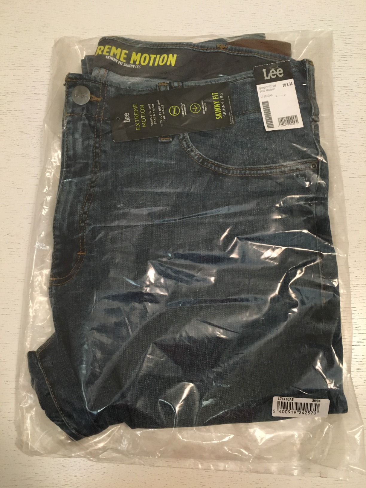 Lee Extreme Motion jean skinny homme stretch coton