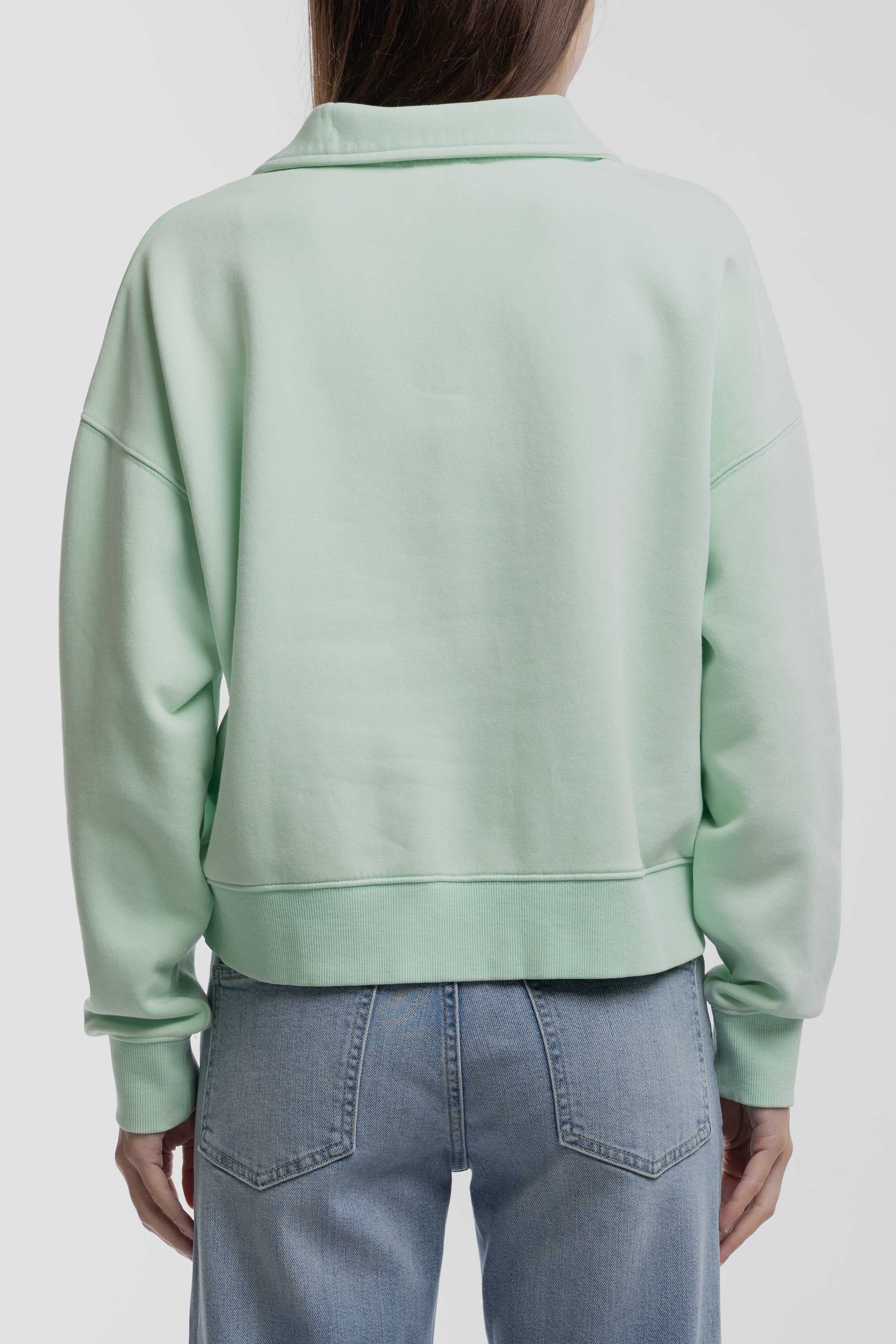 Teddy Smith S-Lily sweat col polo oversize femme menthe