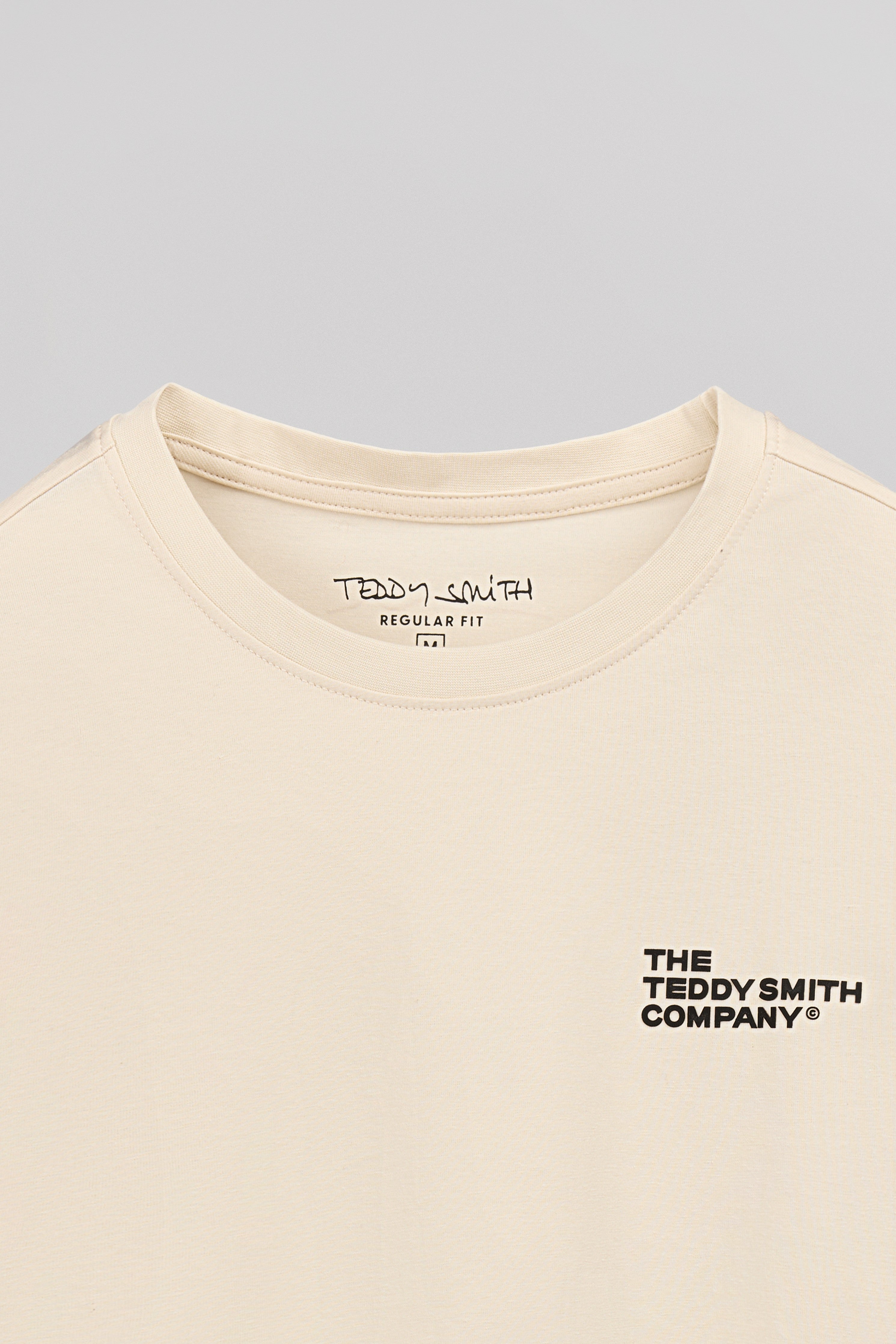 Teddy Smith T-Company t-shirt cream homme col rond