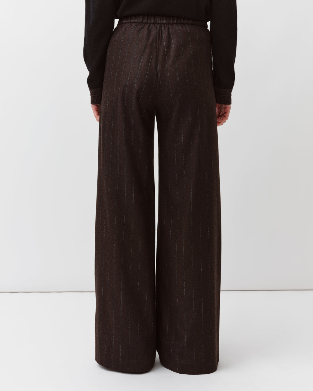 DIEGA PERILLO pantalon chocolat gris large rayé