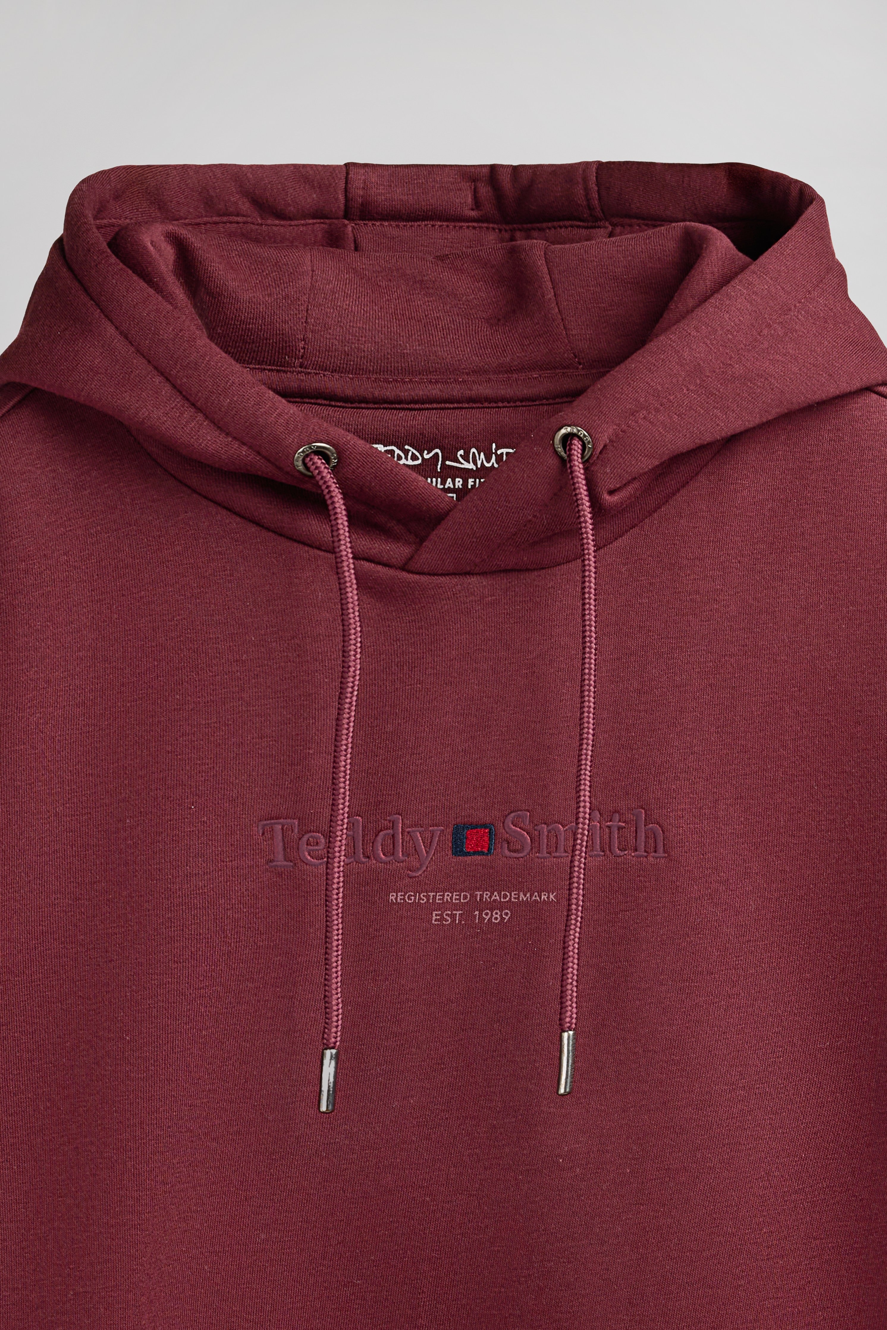 Teddy Smith S-Jim Hoody sweat capuche framboise molleton