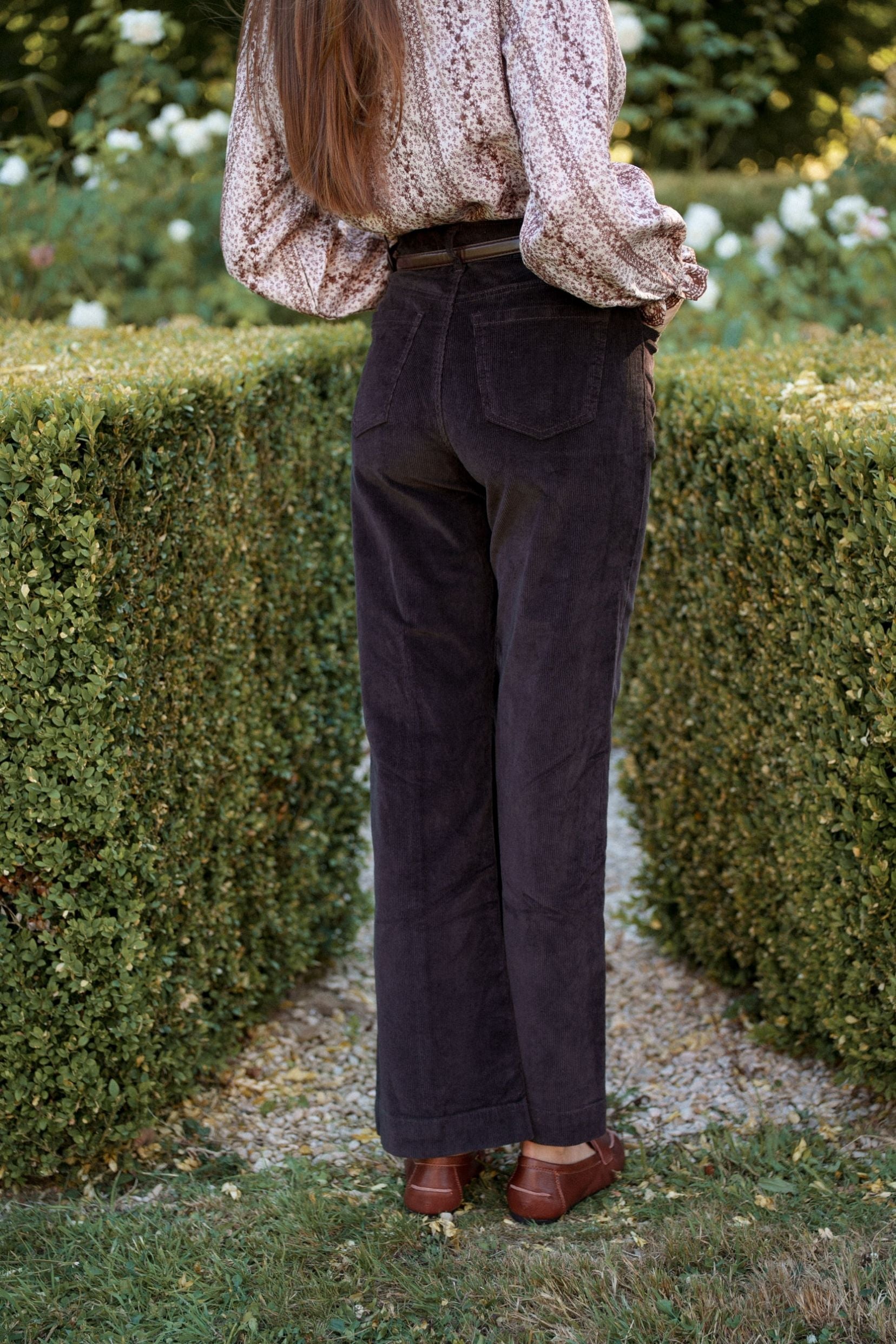 Maison Onado Eloy pantalon velours chocolat large
