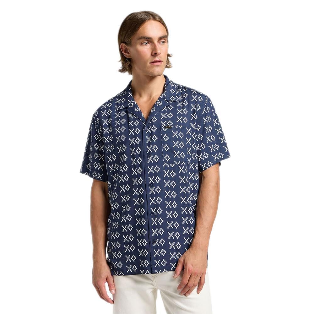 Lee Resort Shirt chemise homme écru viscose décontractée