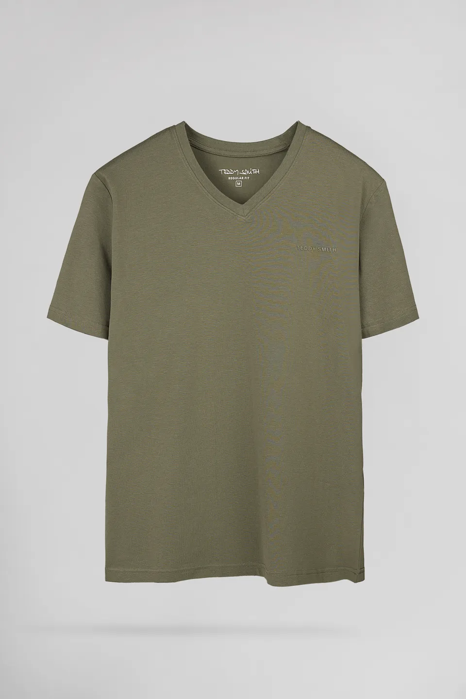 Teddy Smith TAWAX 2 MC t-shirt homme dusty kaki col V