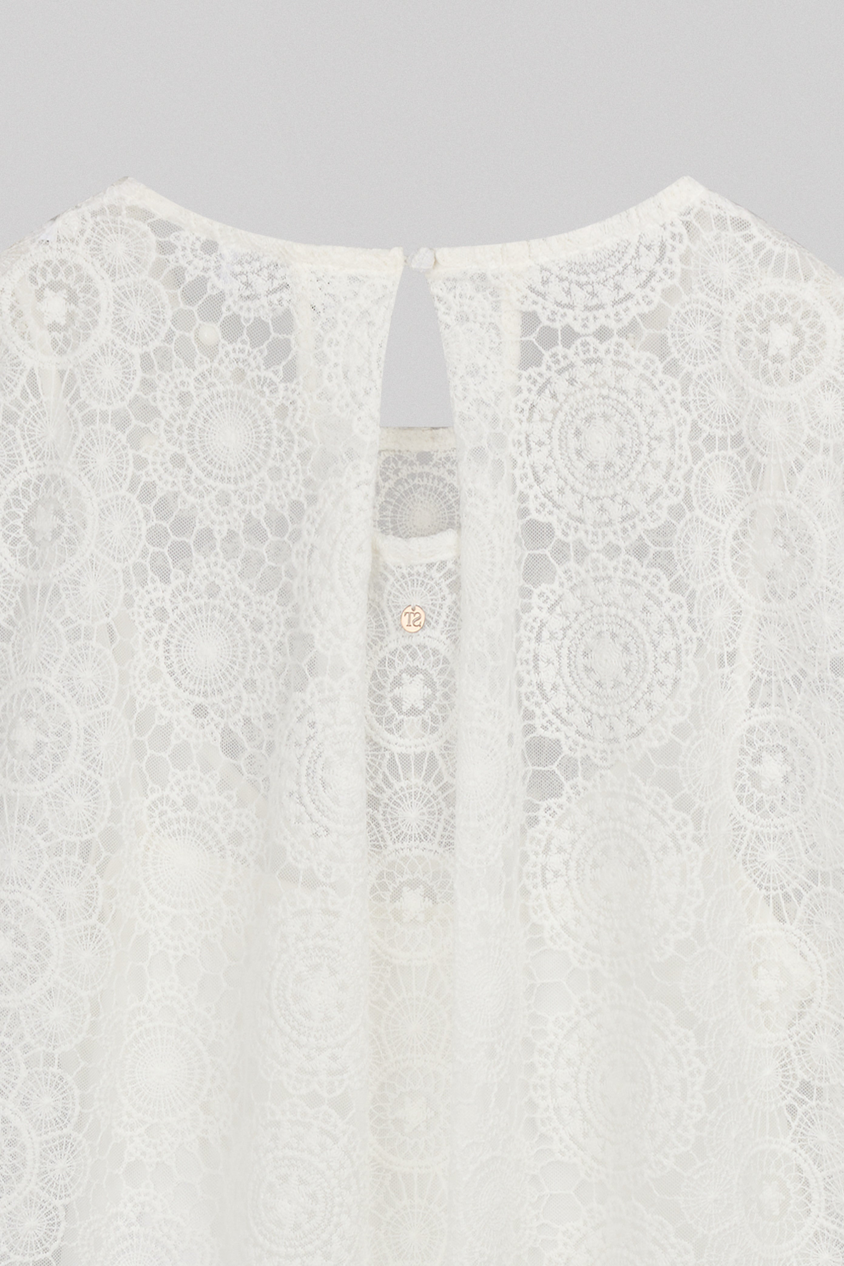 TEDDY SMITH T-Maël top tulle brodé femme blanc