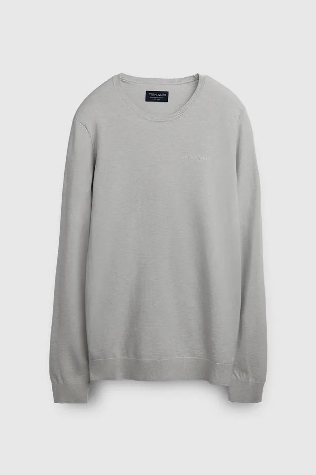 Teddy Smith P-Marc pull col rond gris clair homme