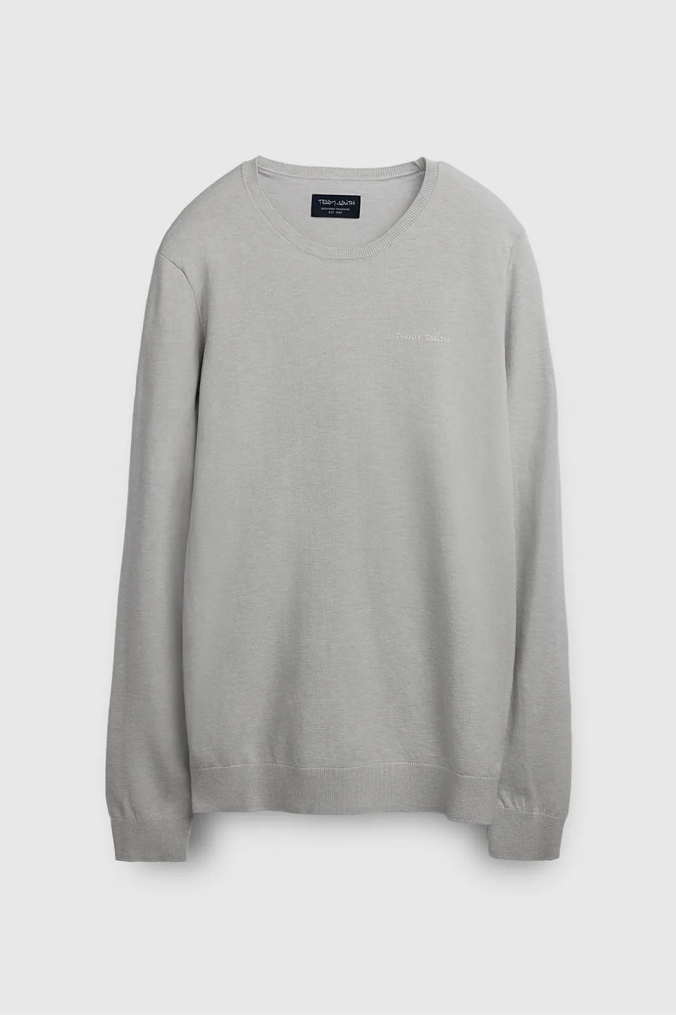 Teddy Smith P-Marc pull col rond gris clair homme