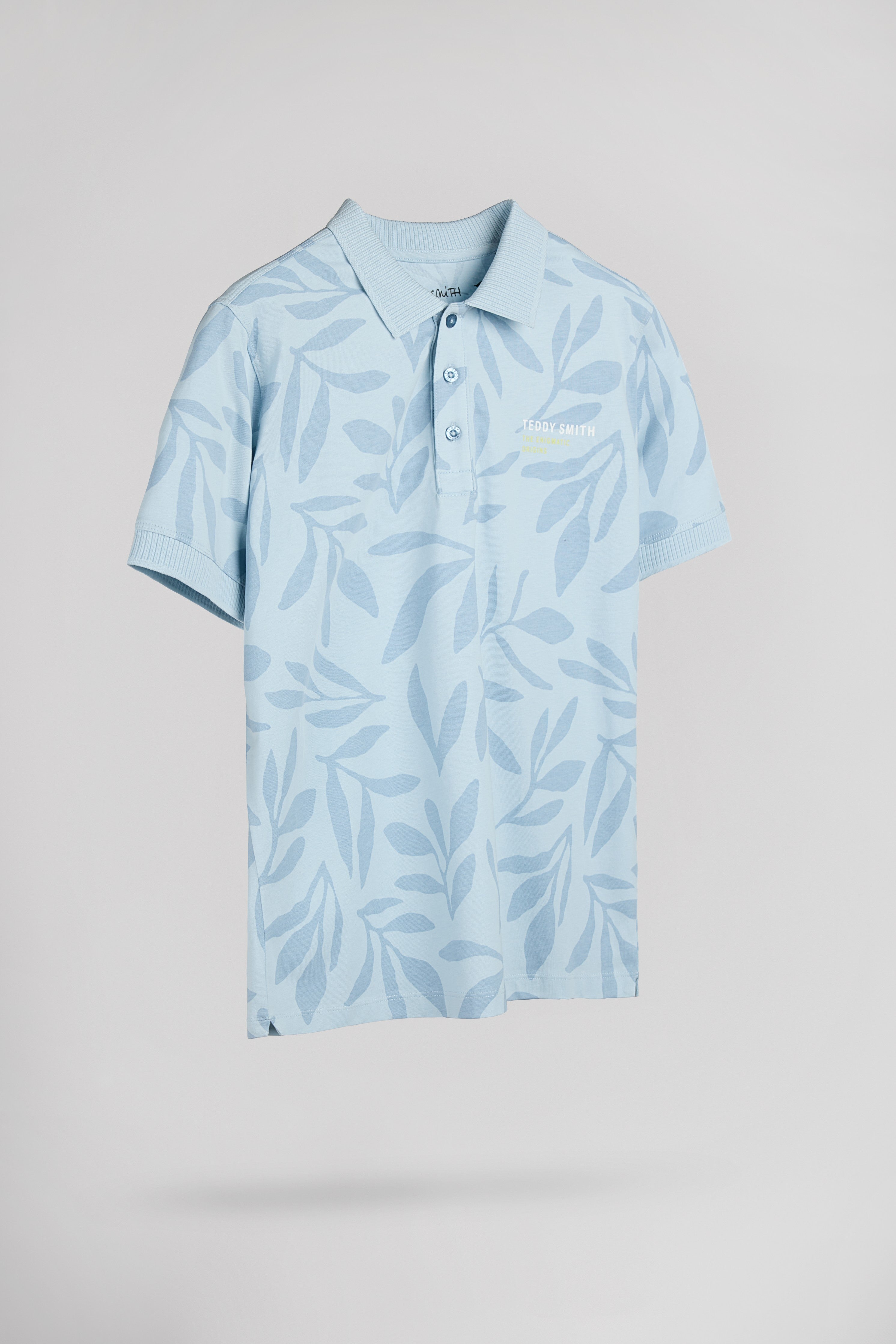 Teddy Smith P-Ares MC JR polo floral bleu pastel garçon