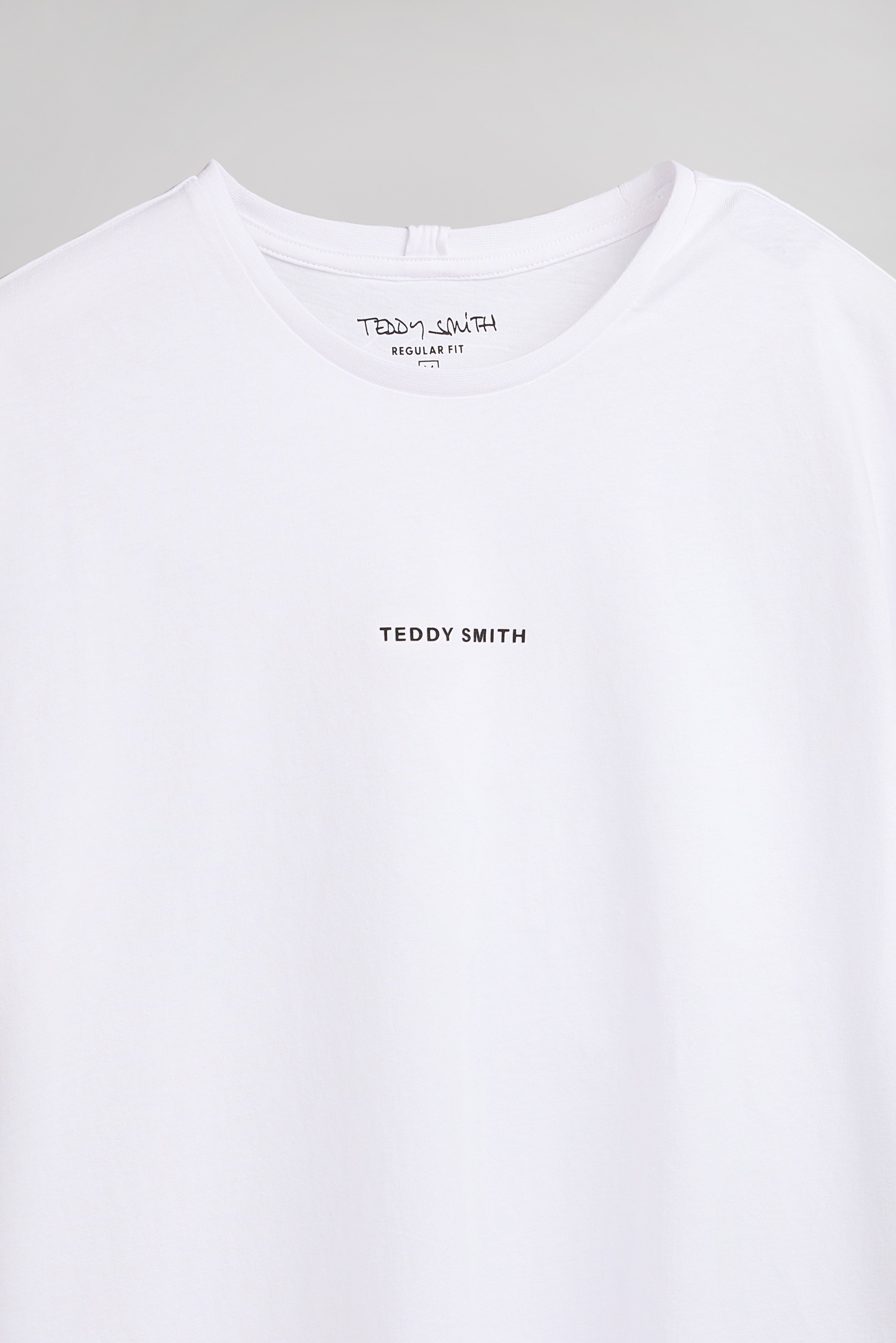 Teddy Smith T-Soy 2 T-shirt col rond blanc coton homme