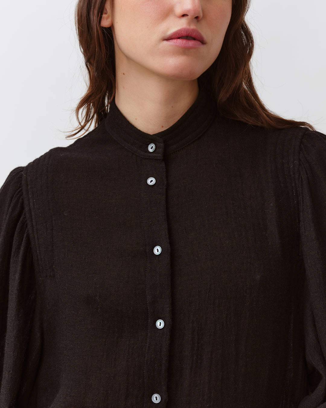 DIEGA CAMOA chemise chocolat viscose laine