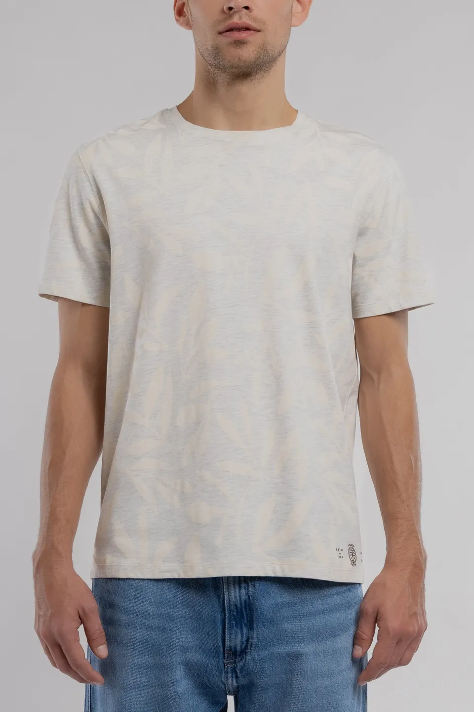 Teddy Smith T-ARESKI MC t-shirt blanc ivoire chiné floral