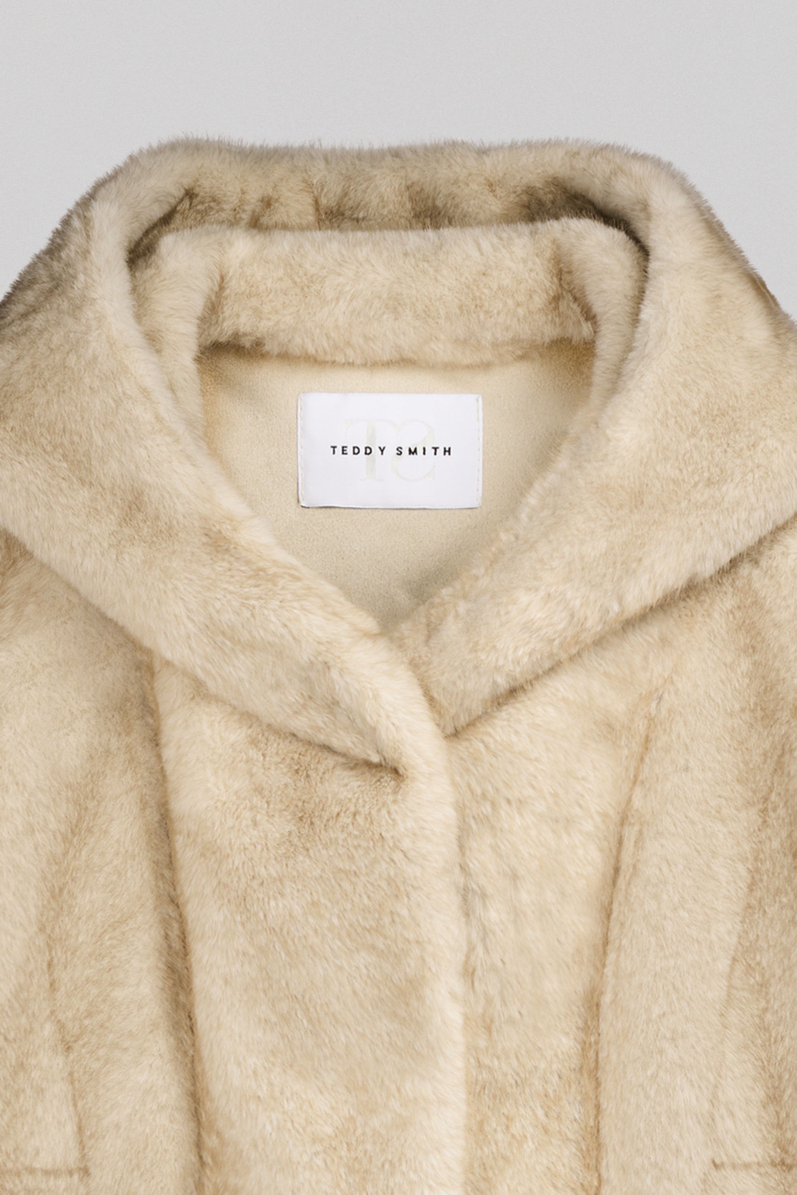 Teddy Smith B-Anouk blouson fausse fourrure beige capuche