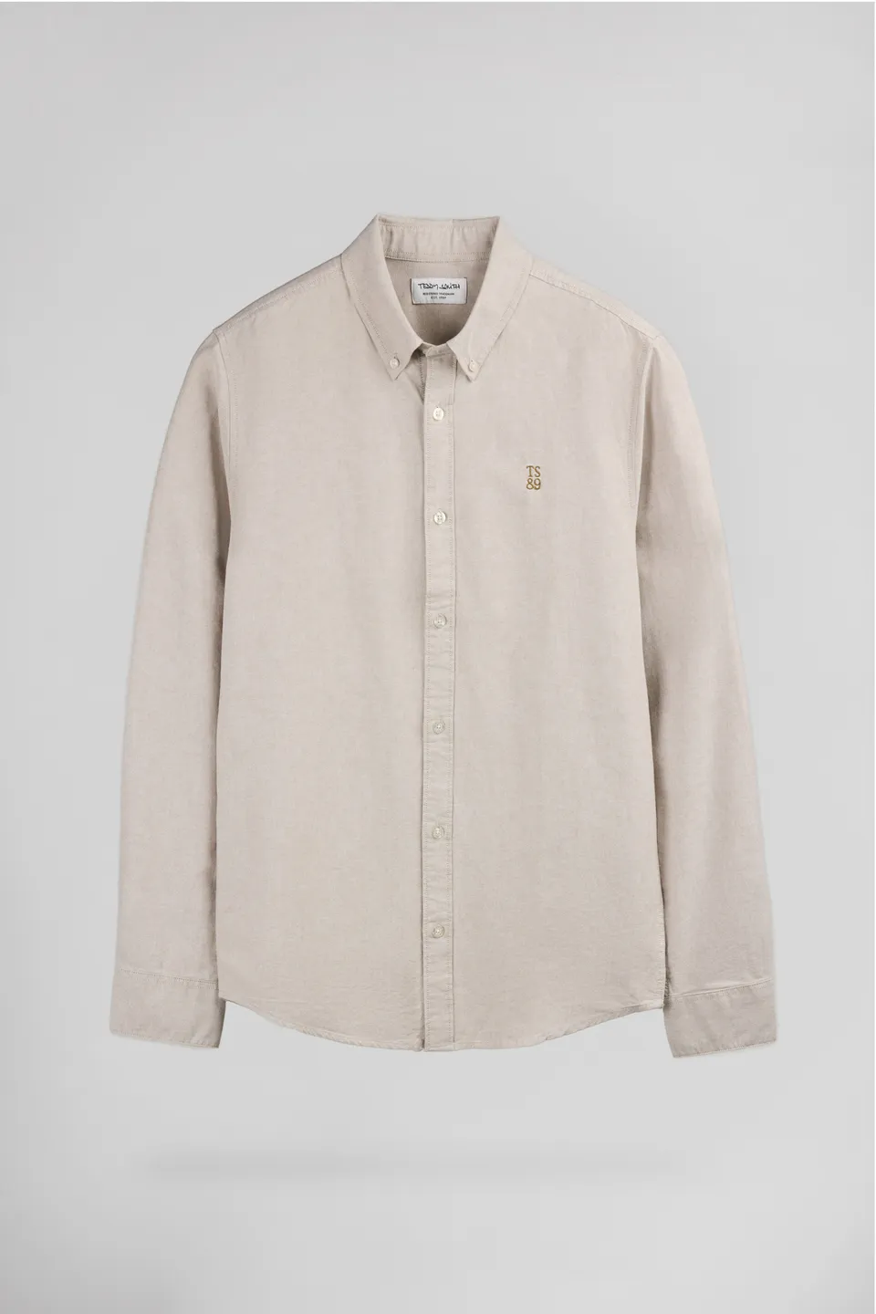 Teddy Smith C-Stan chemise oxford beige coton homme