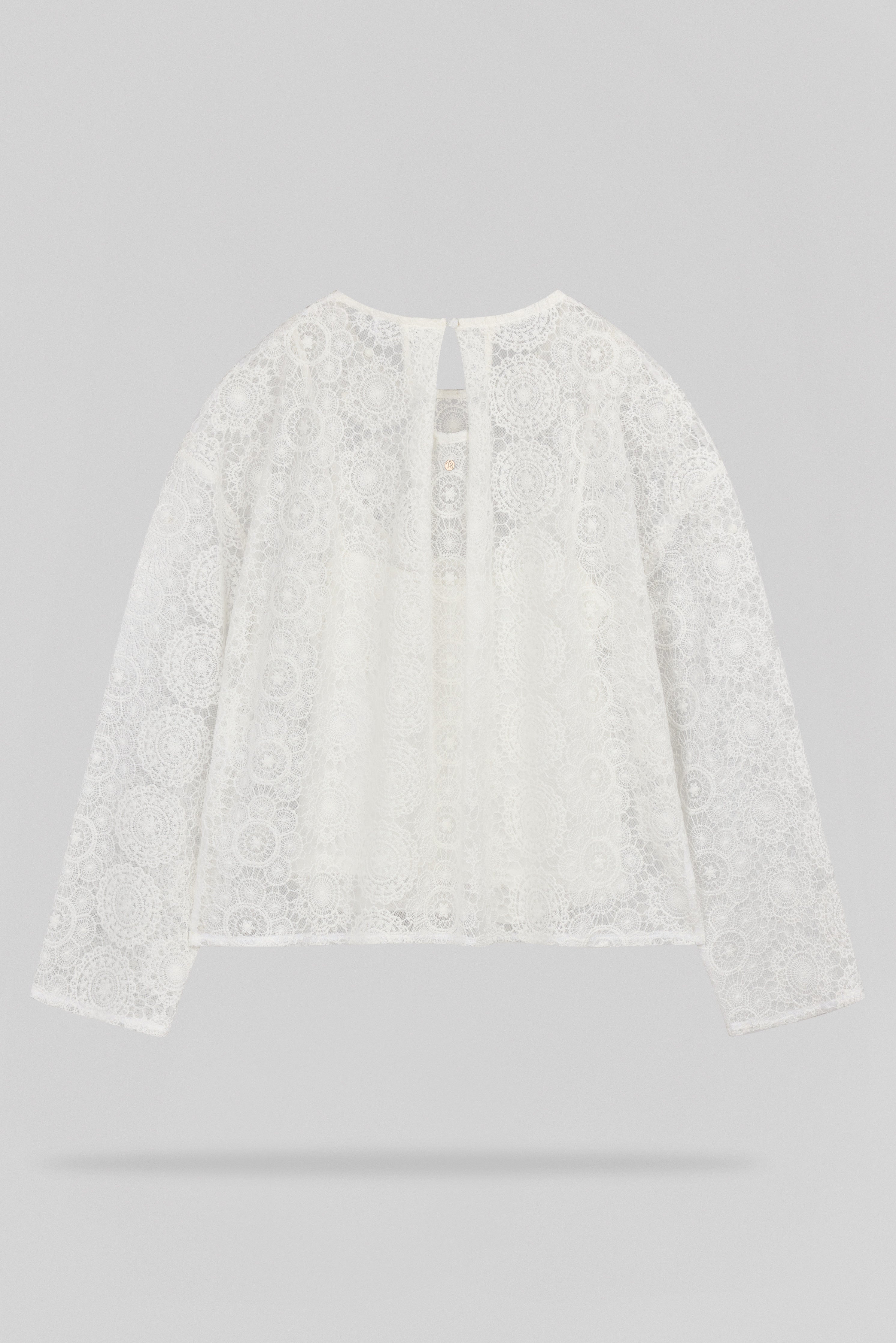 TEDDY SMITH T-Maël top tulle brodé femme blanc