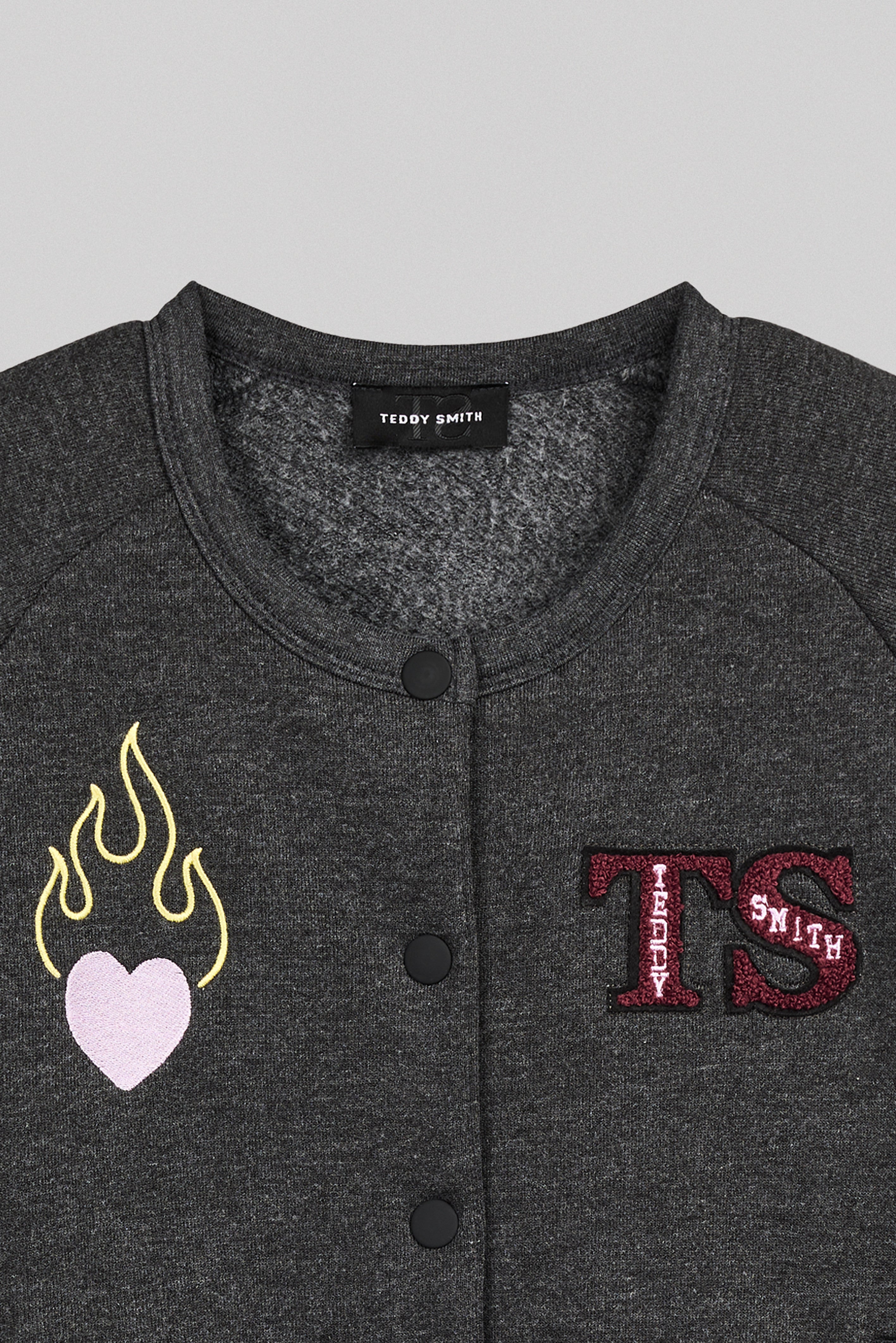 Teddy Smith G-Dian JR Gilet Fille Noir Chiné Brodé