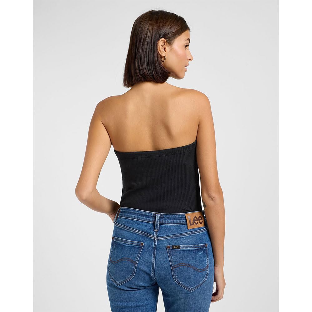 Lee Open Back Halter Top débardeur femme écru dos-nu
