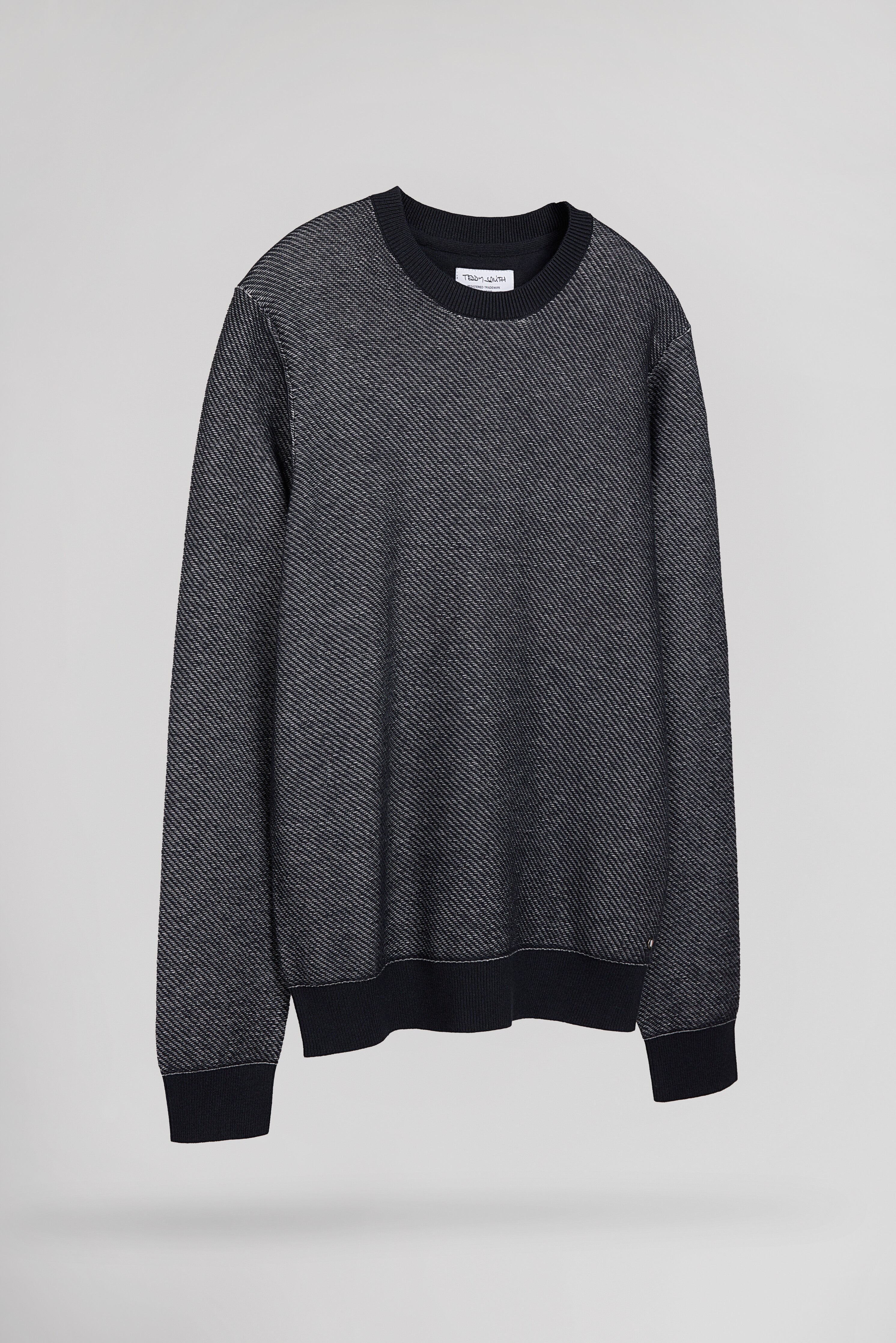 Teddy Smith P-Milan 2 pull col rond bleu marine coton
