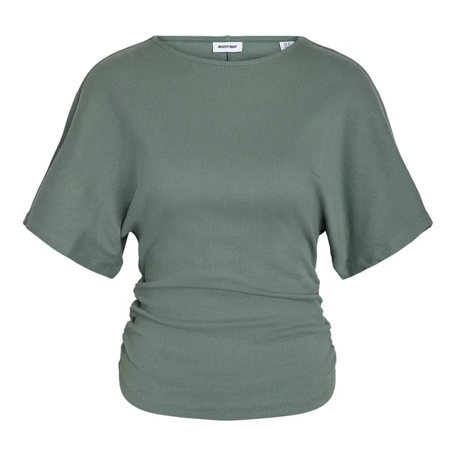 Noisy May Abbi t-shirt col rond coton bio froncé