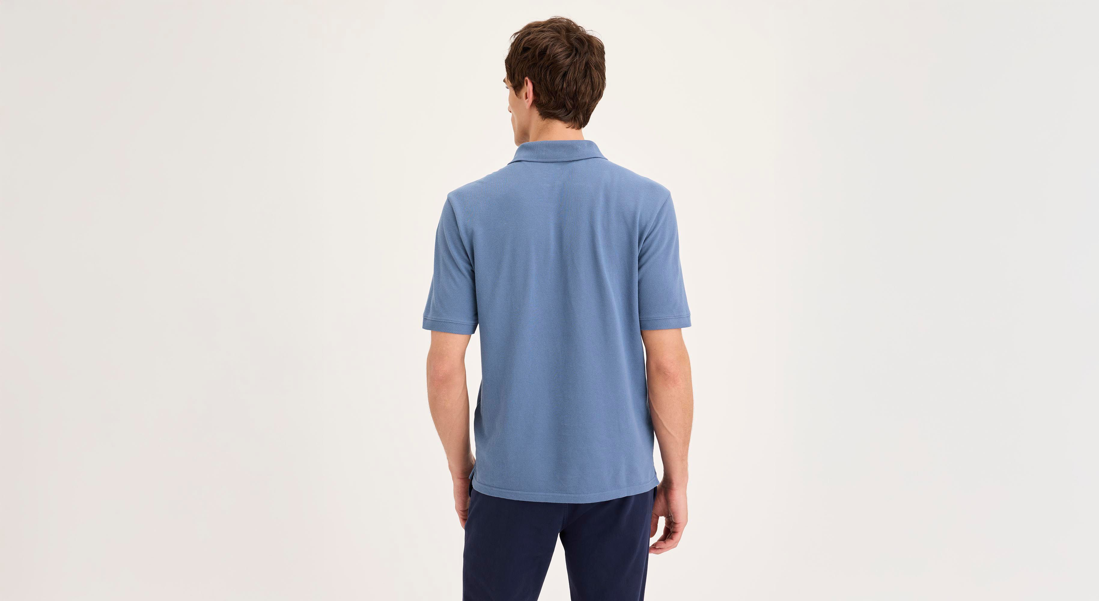 Dockers Pique Polo Slim Fit polo bleu piqué