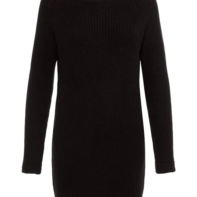 Noisy May robe pull en maille col rond fentes
