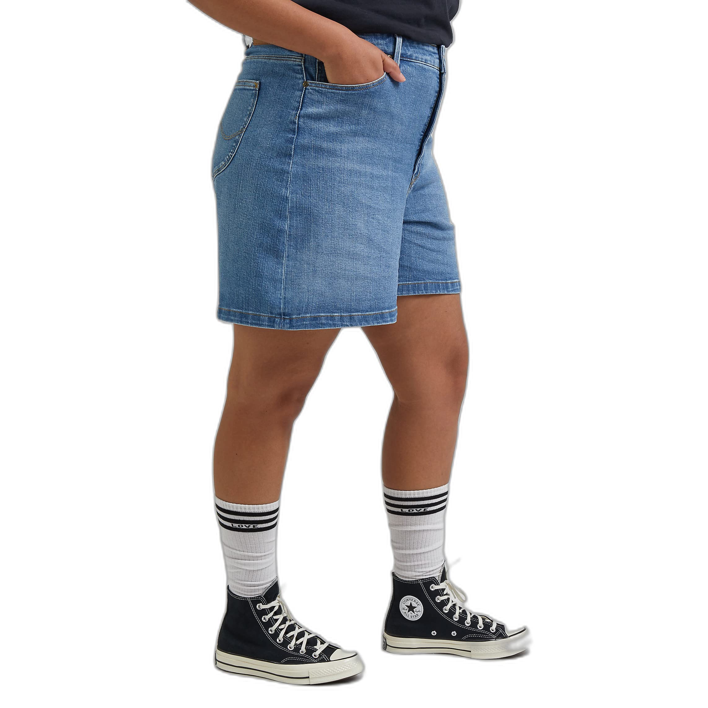 Lee Long Plus short femme 36 bleu moyen extensible