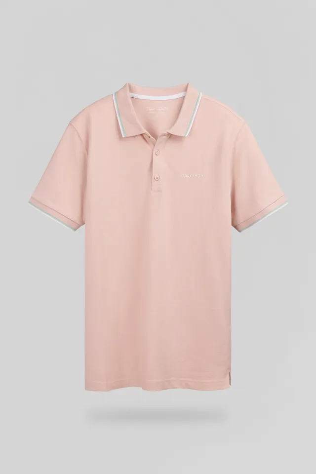 Teddy Smith Pasian 2 MC polo rose pastel coton