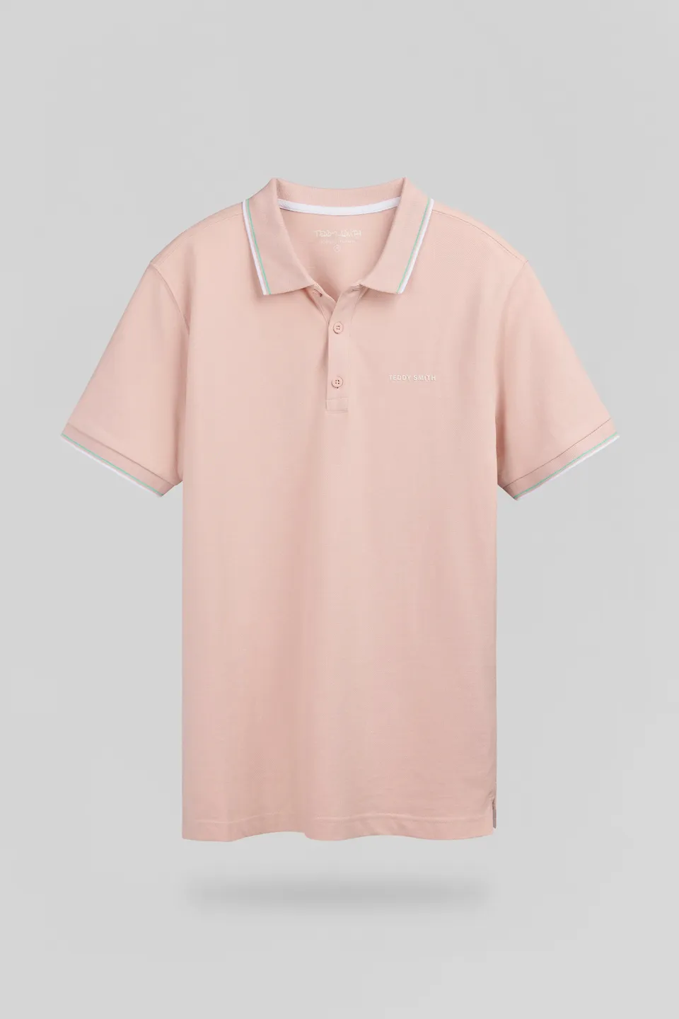 Teddy Smith Pasian 2 MC polo rose pastel coton