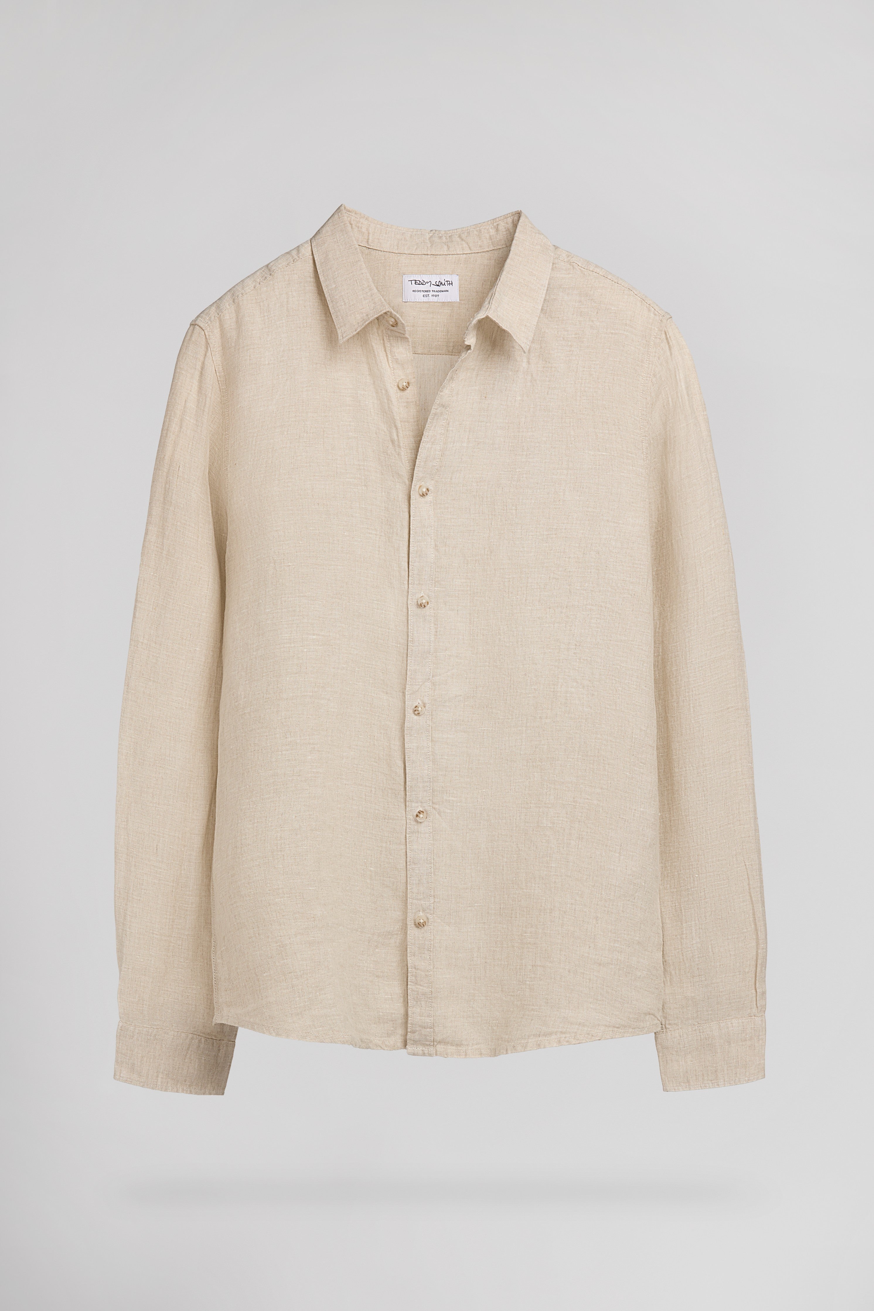 Teddy Smith C-Linen ML chemise lin beige homme