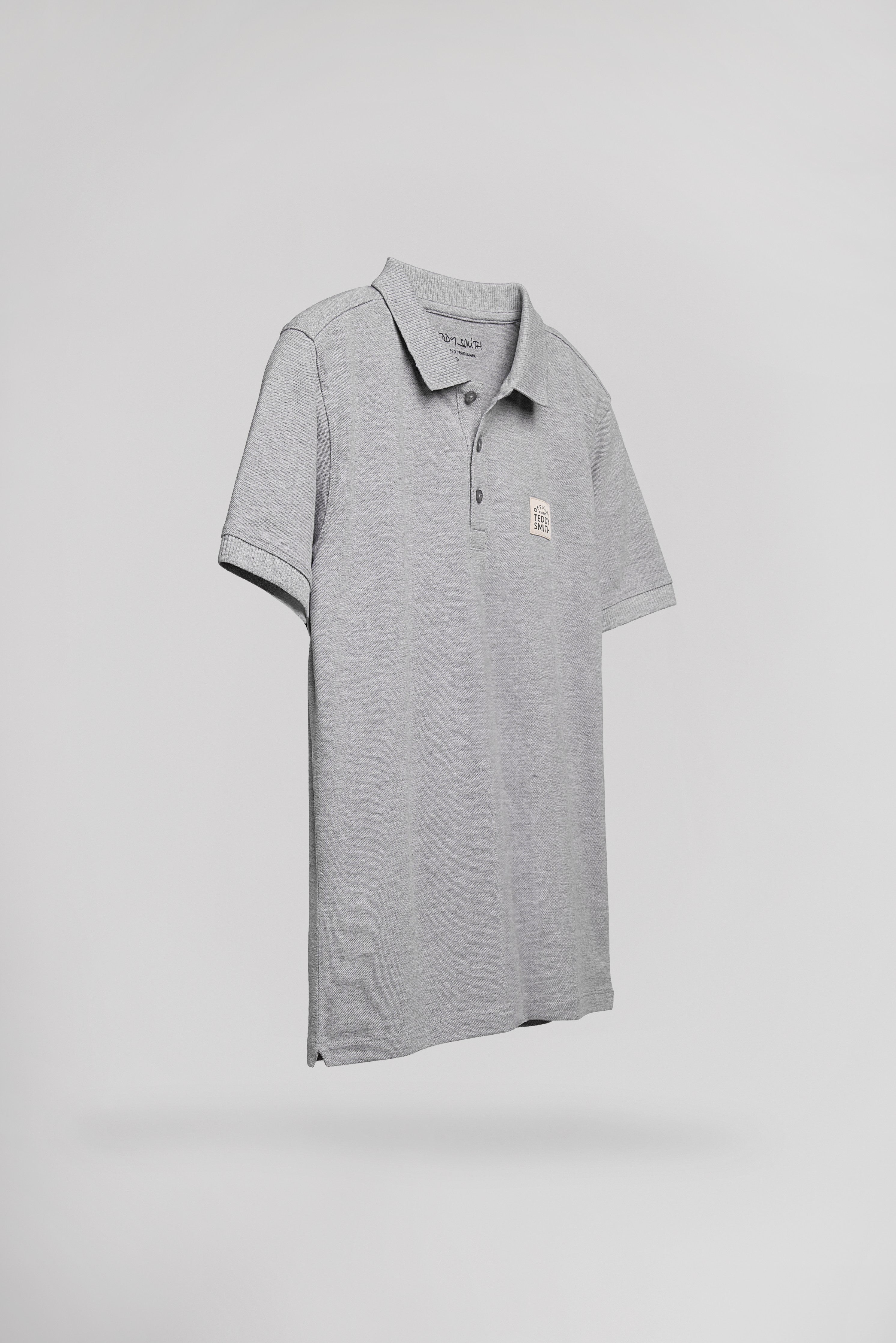 Teddy Smith P-Label MC JR polo garçon gris piqué coton