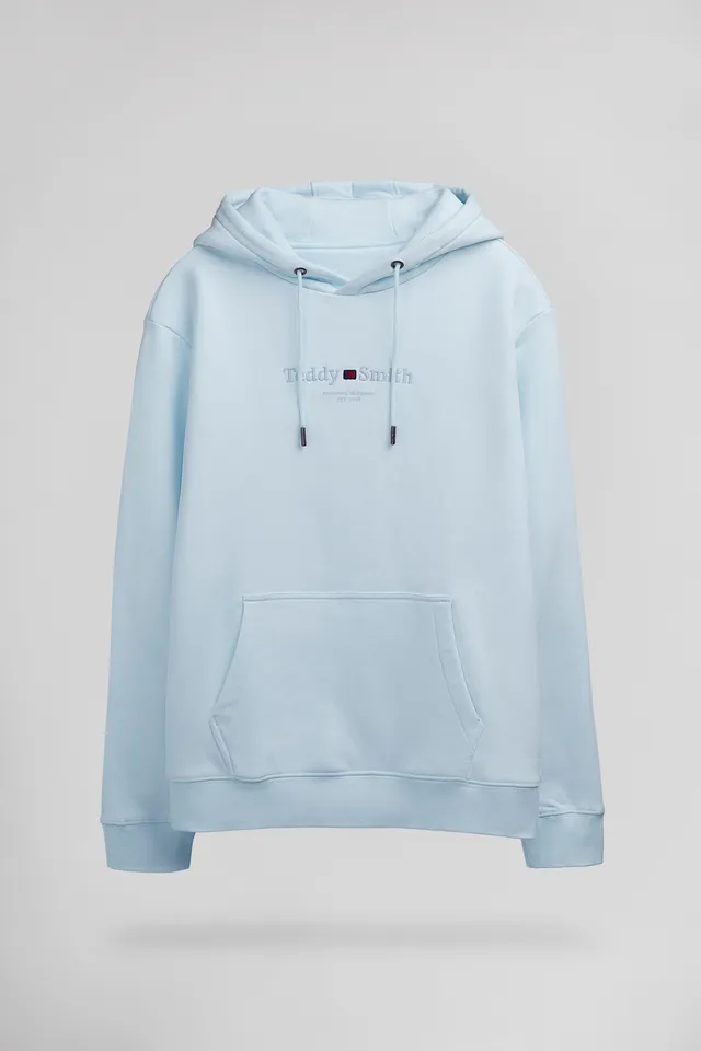 Teddy Smith S-Jim Hoody sweat capuche bleu pastel homme