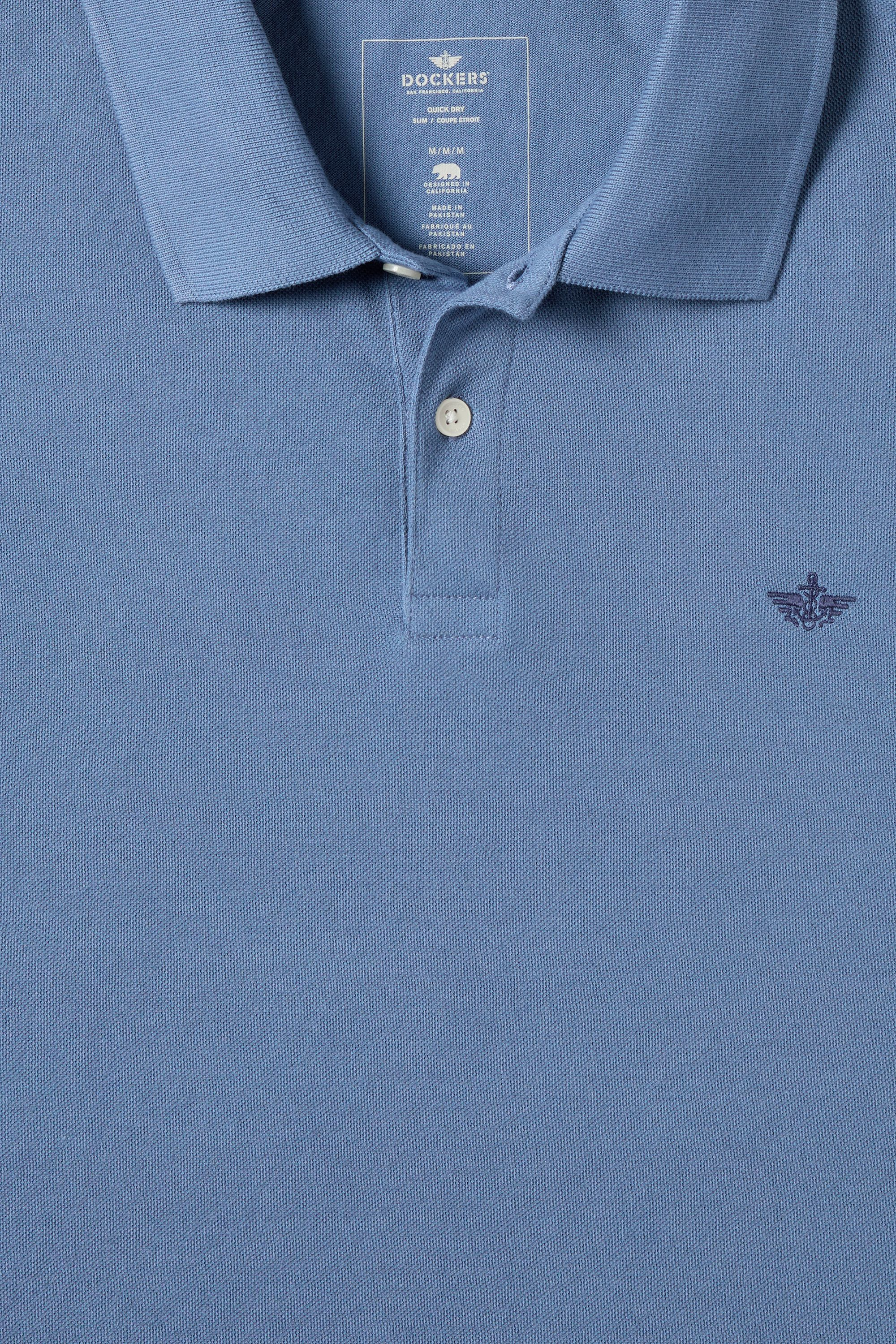 Dockers Pique Polo Slim Fit polo bleu piqué