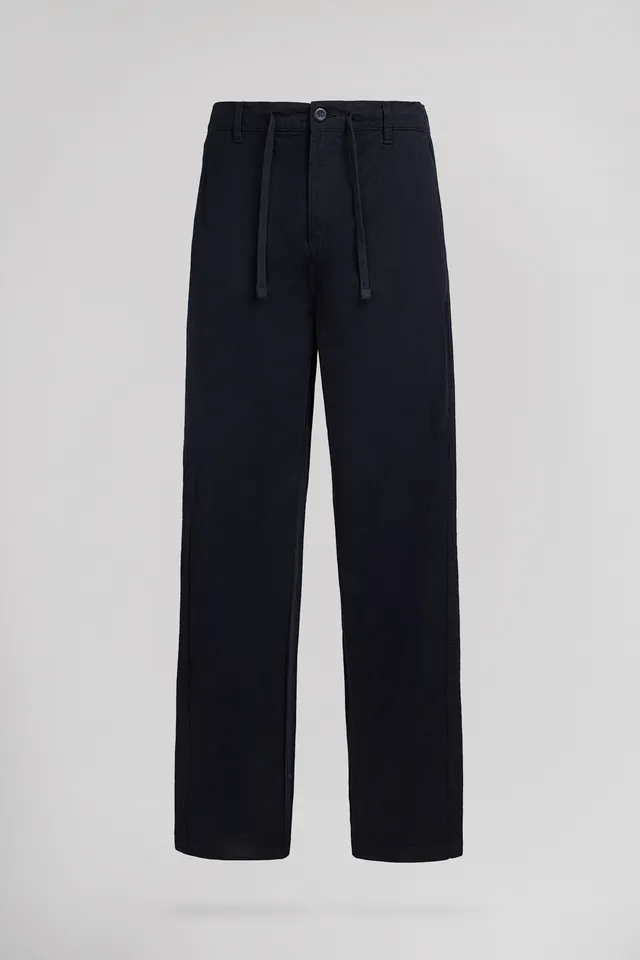 Teddy Smith P-Linen chino homme dark navy lin coton