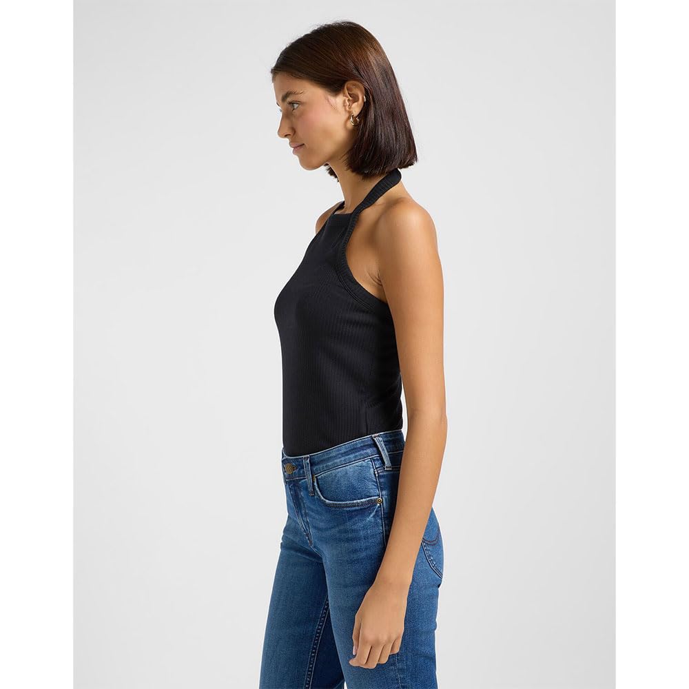 Lee Open Back Halter Top débardeur femme écru dos-nu