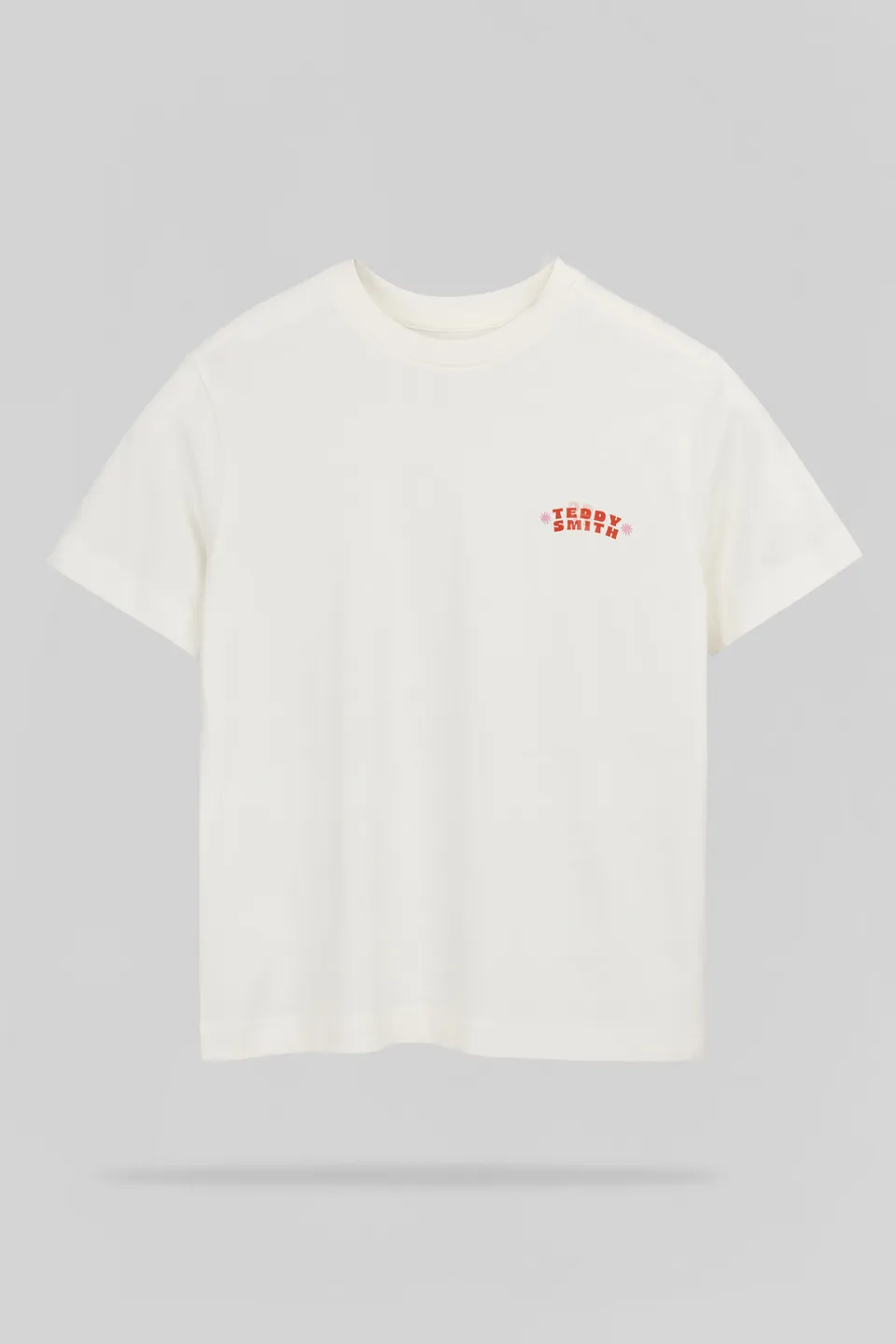 Teddy Smith T-Bird MC Jr t-shirt fille blanc coton
