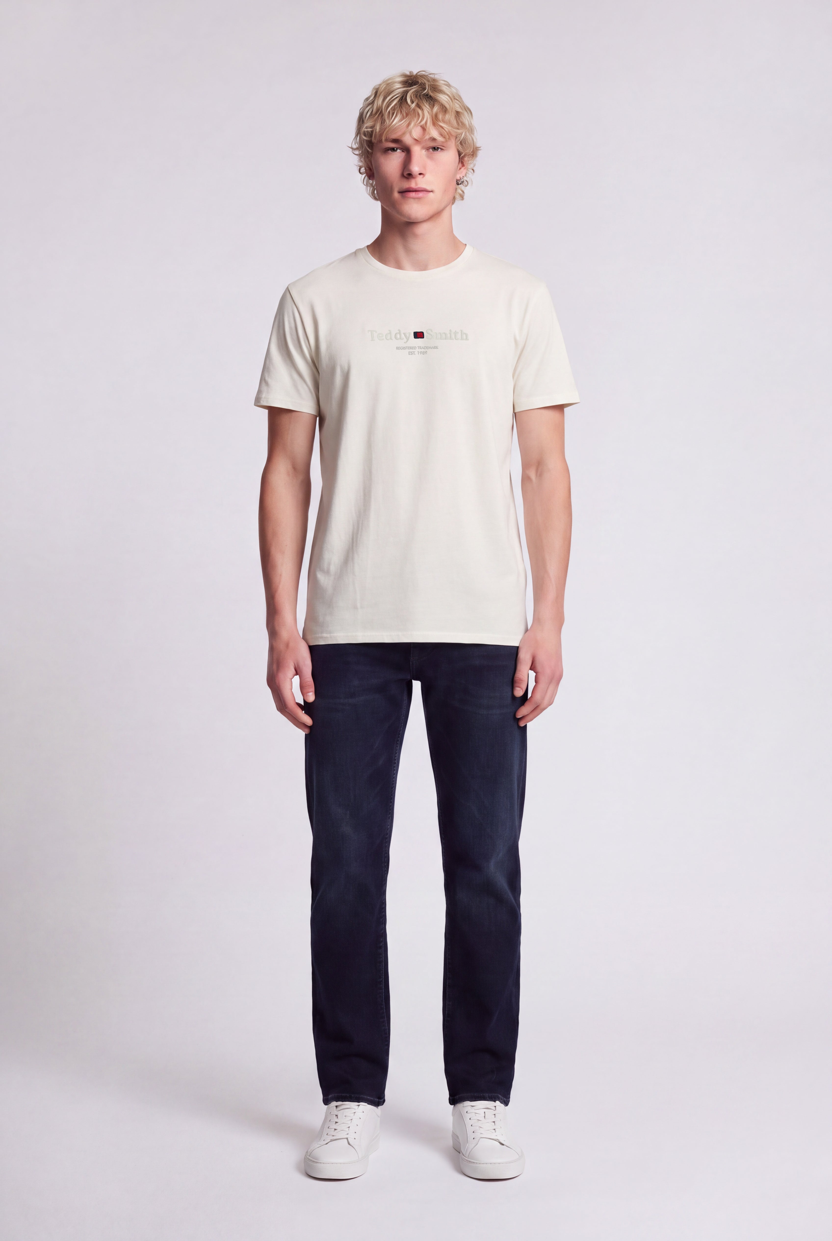 Teddy Smith T-Jim MC t-shirt homme blanc cassé coton