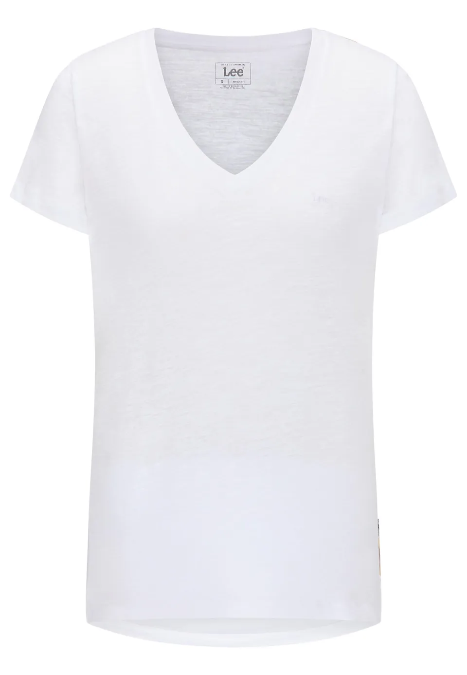 Lee V Neck Tee t-shirt femme blanc éclatant lin col V