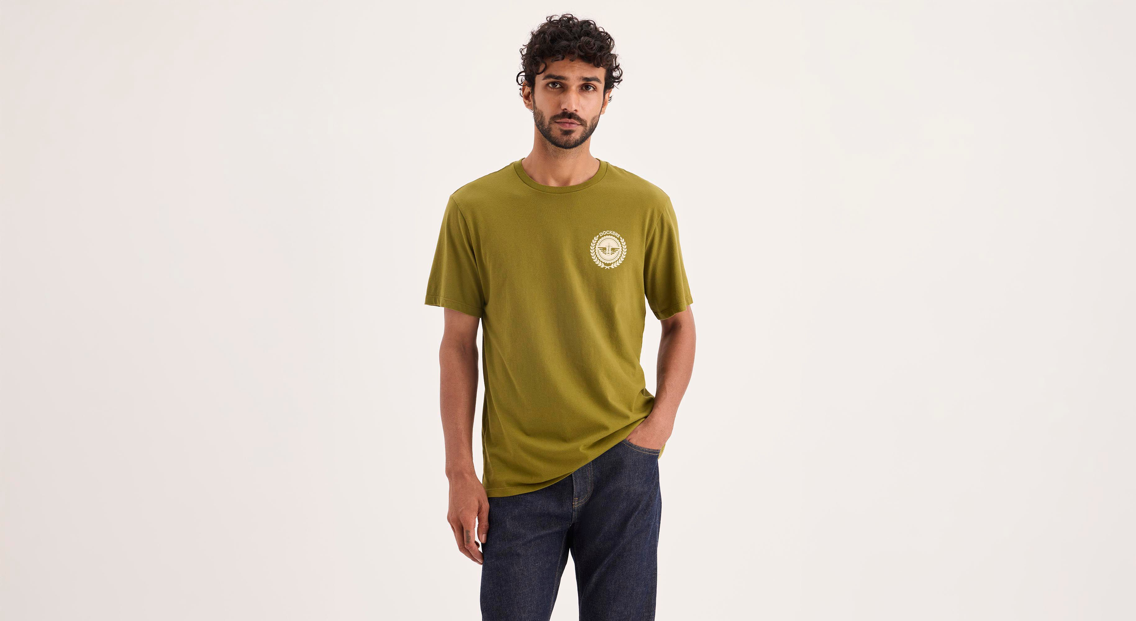 Dockers Graphic Tee t-shirt vert coton coupe slim homme