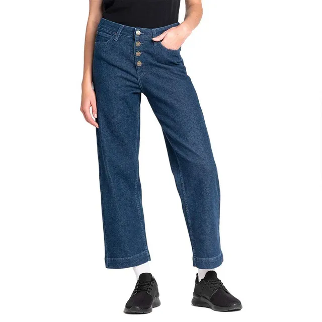 Lee Wide Leg Jean Droit Femme Bleu Foncé Large