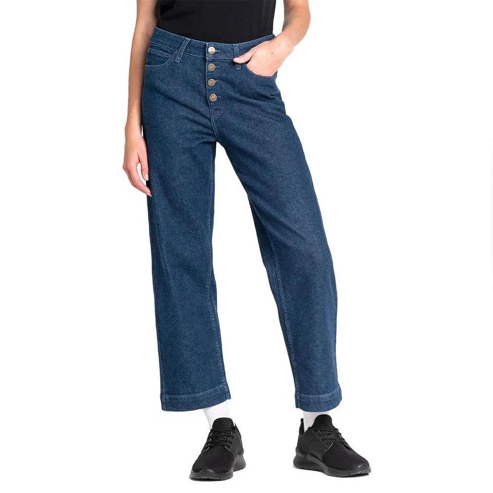 Lee Wide Leg Jean Droit Femme Bleu Foncé Large