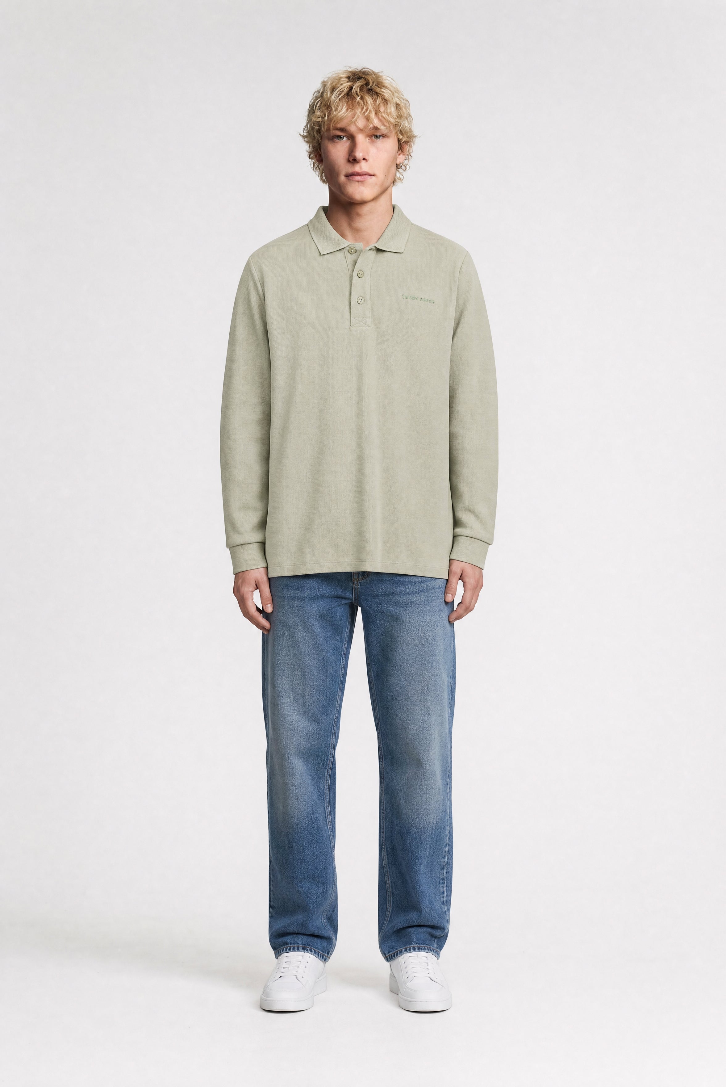 TEDDY SMITH P-JOEL ML polo manches longues kaki coton