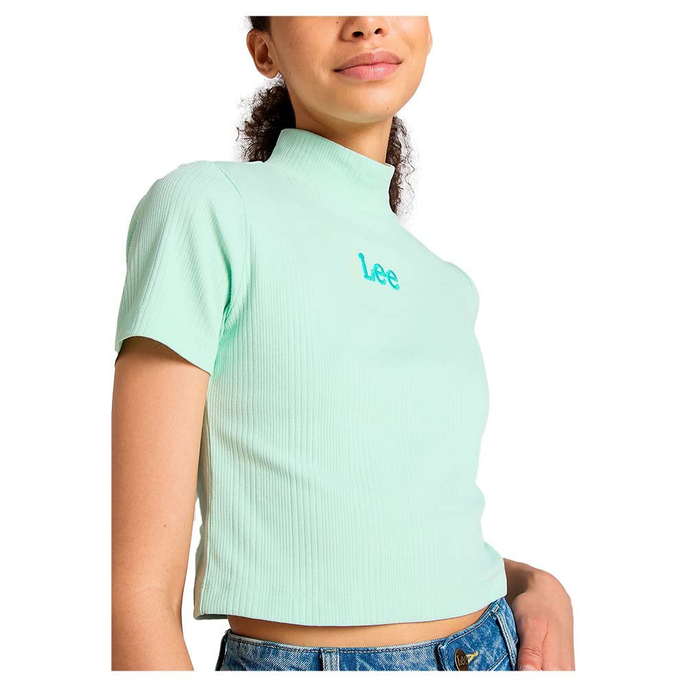 Lee Rib Shrunken t-shirt écru côtelé femme