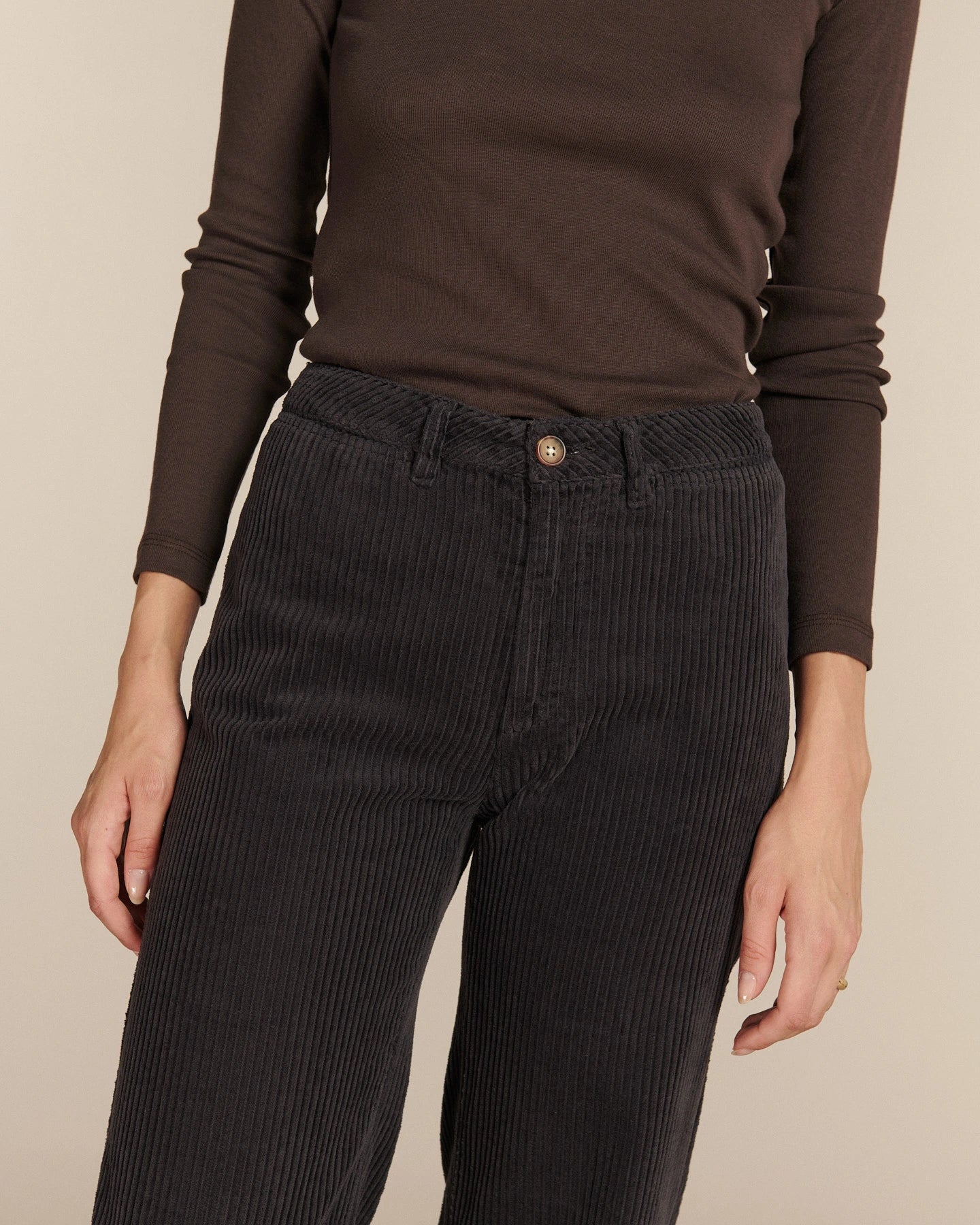 Labdip Swann Trendy Corduroy Truffle pantalon velours taille haute
