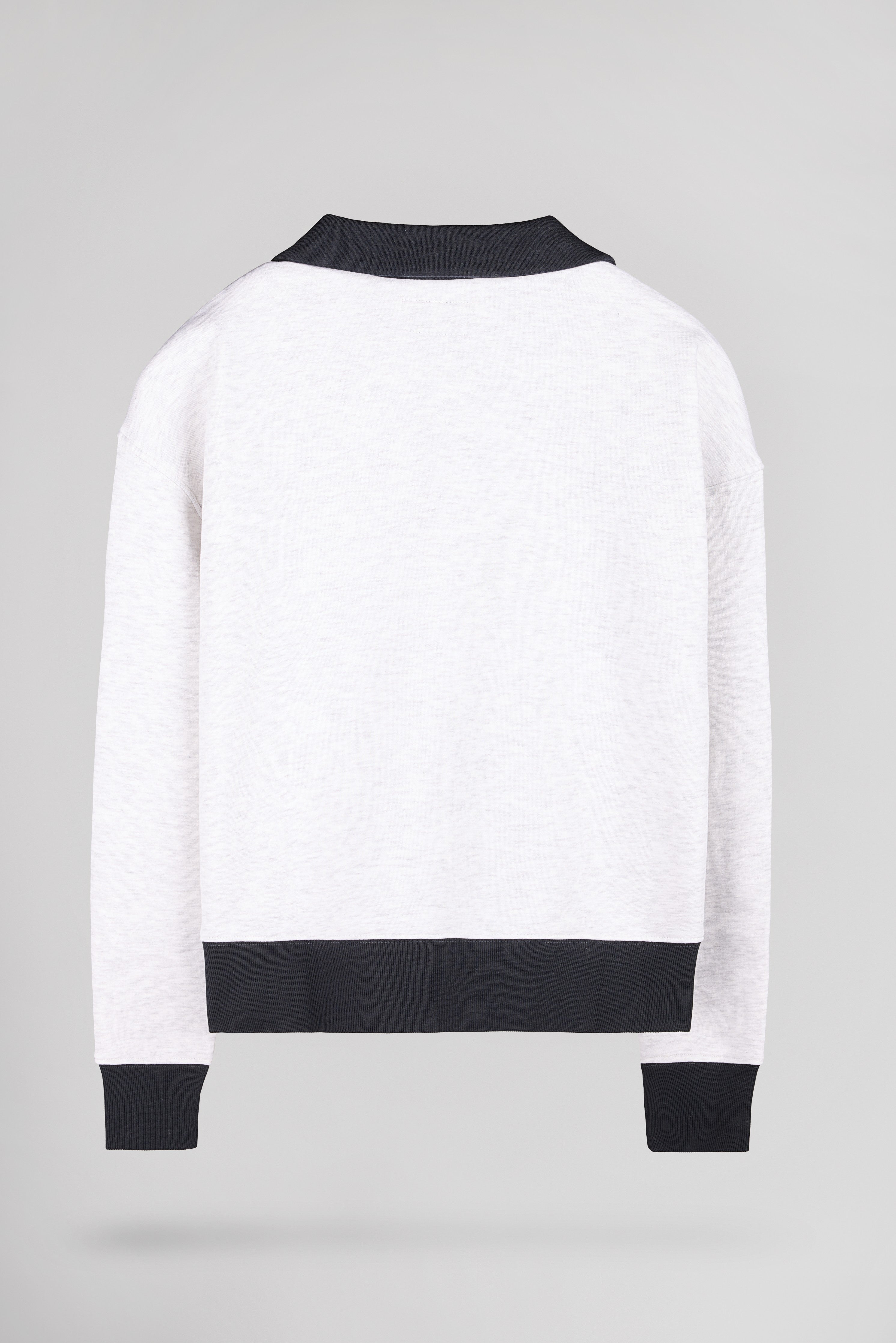 Teddy Smith S-Doll sweat col polo blanc mélangé femme