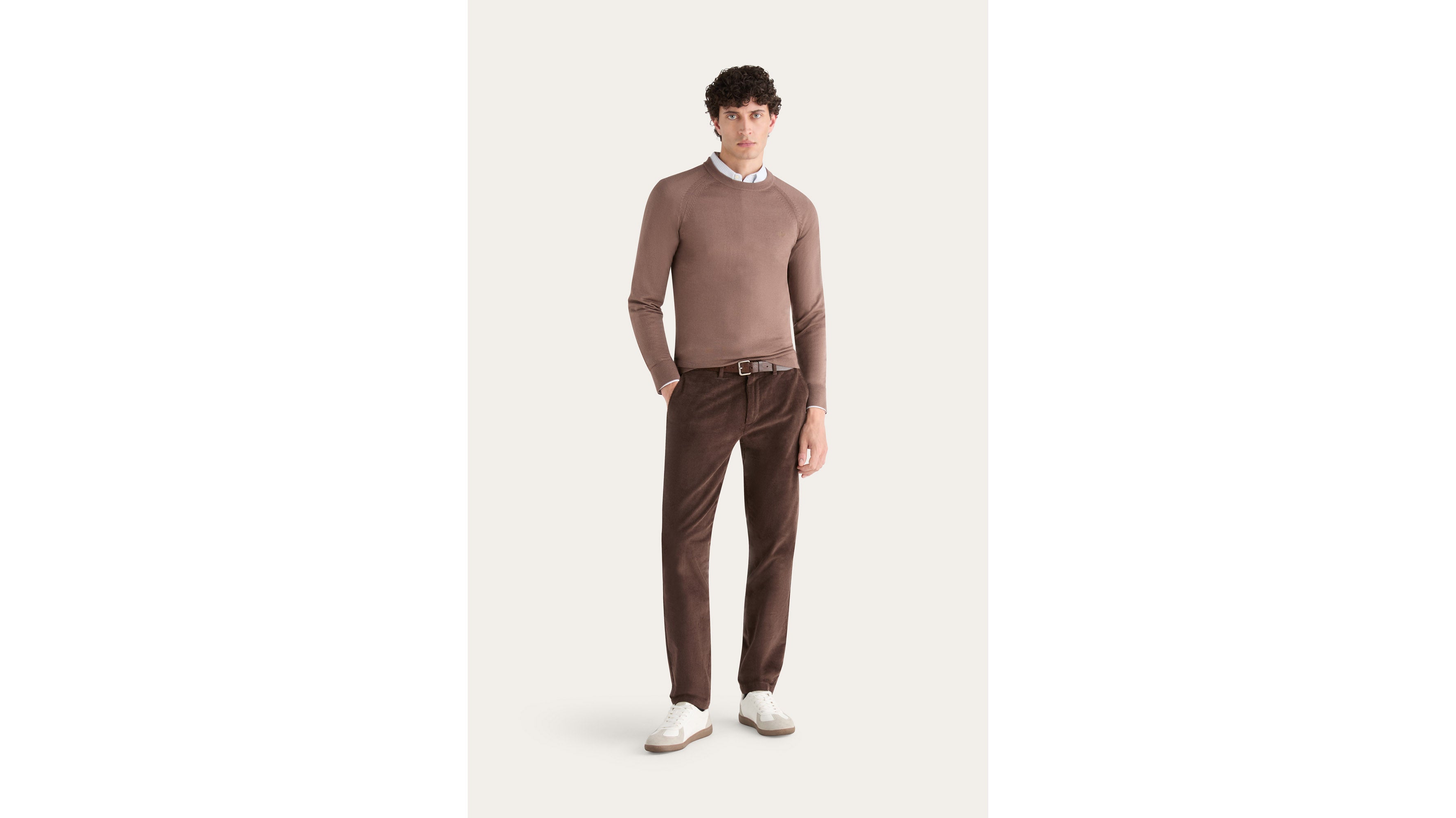 Dockers Regular Fit Crewneck pull marron col rond