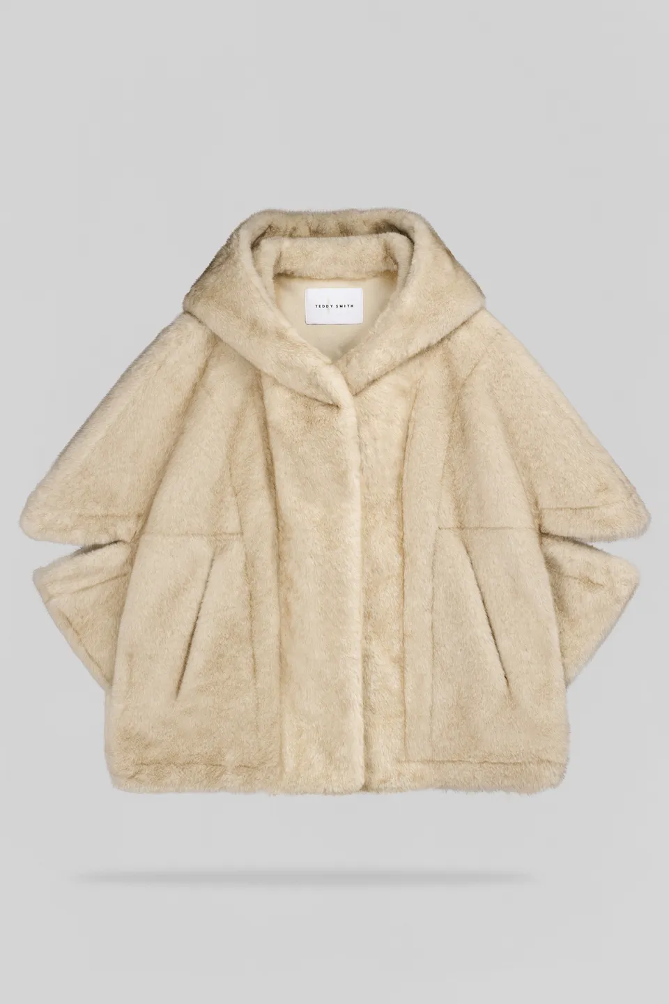 Teddy Smith B-Anouk blouson fausse fourrure beige capuche