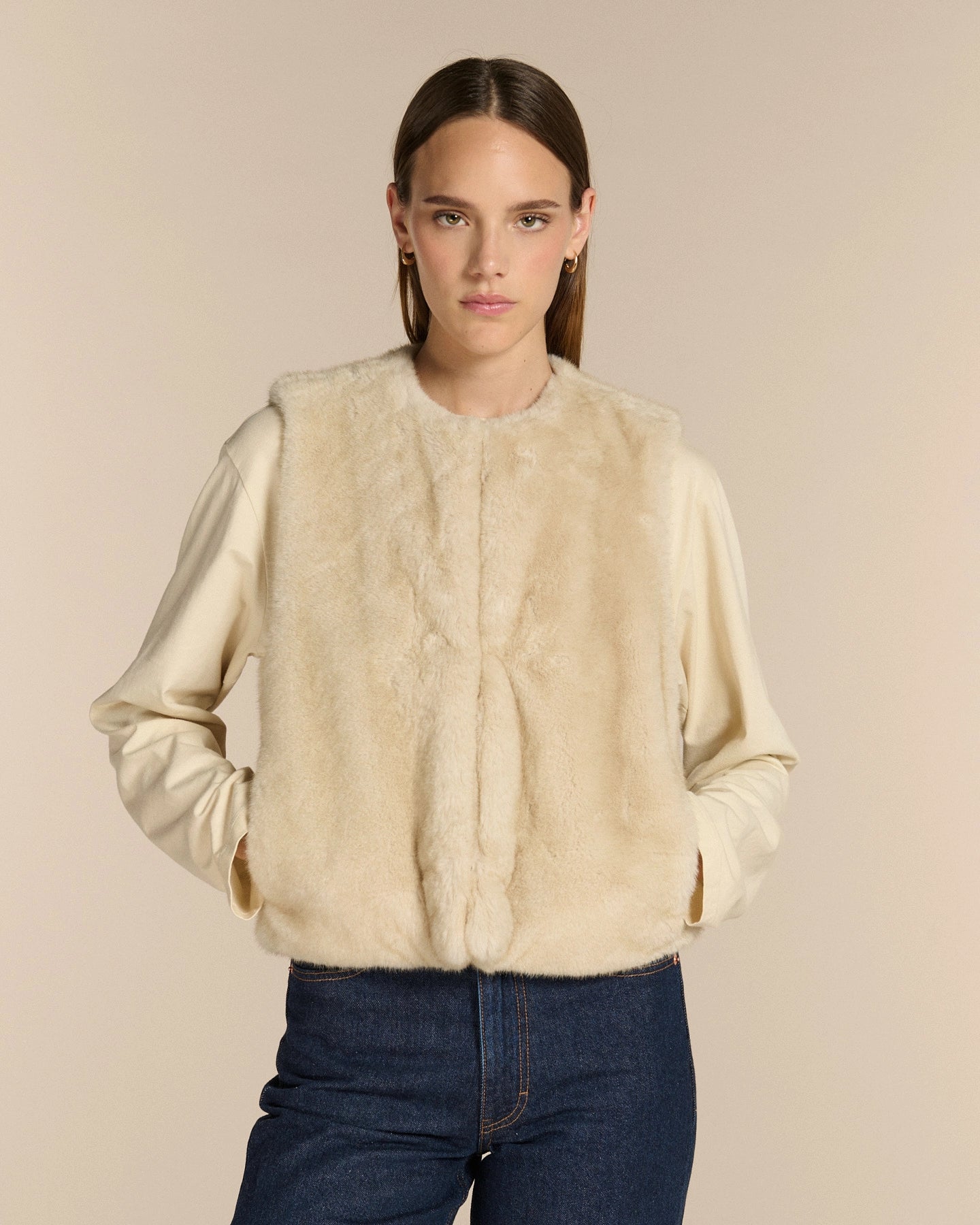 Labdip Baci Mink Cortina gilet fausse fourrure sans manches