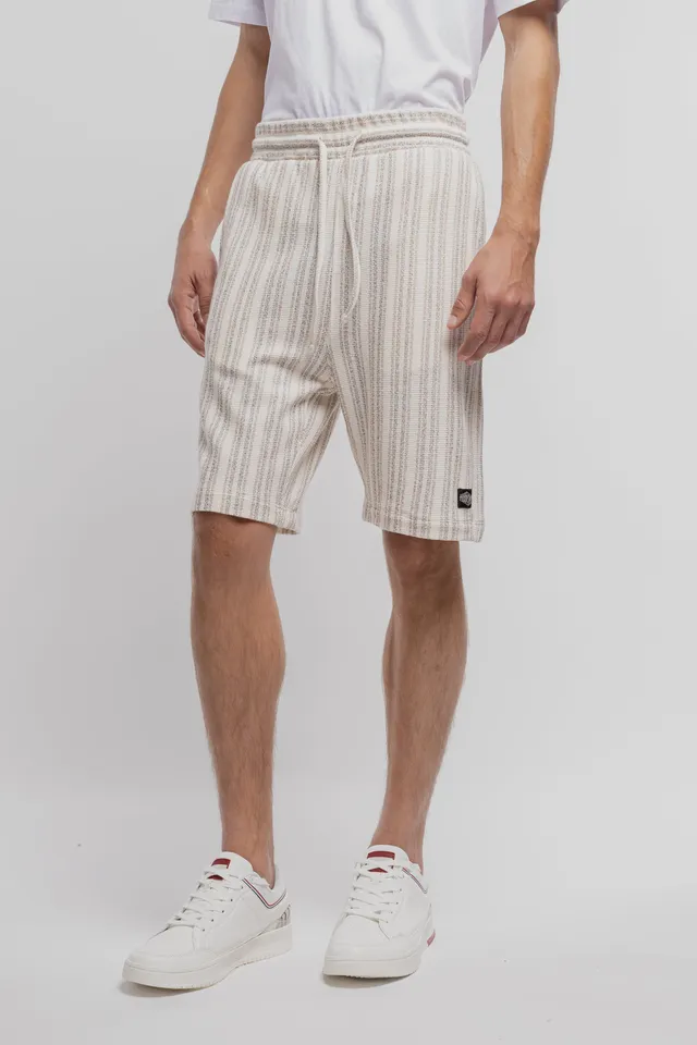 Teddy Smith S-Akuma SH short rayures middle white