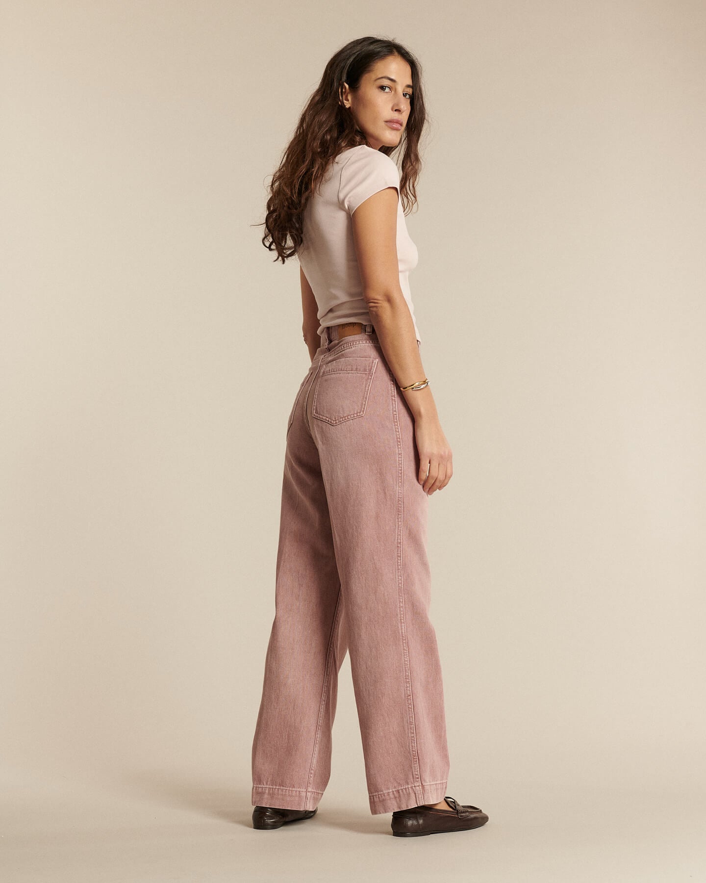 Labdip Samuel jean large taille haute quartz rosé
